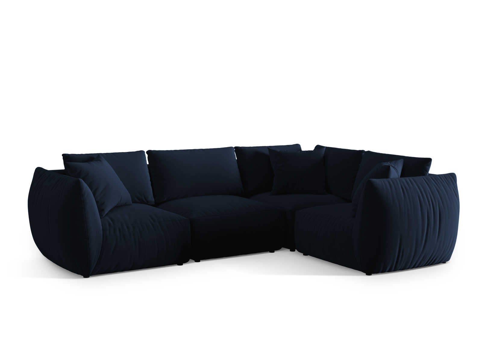 Velvet Right Corner Sofa, "Chris", 4 Seats, 295x210x80