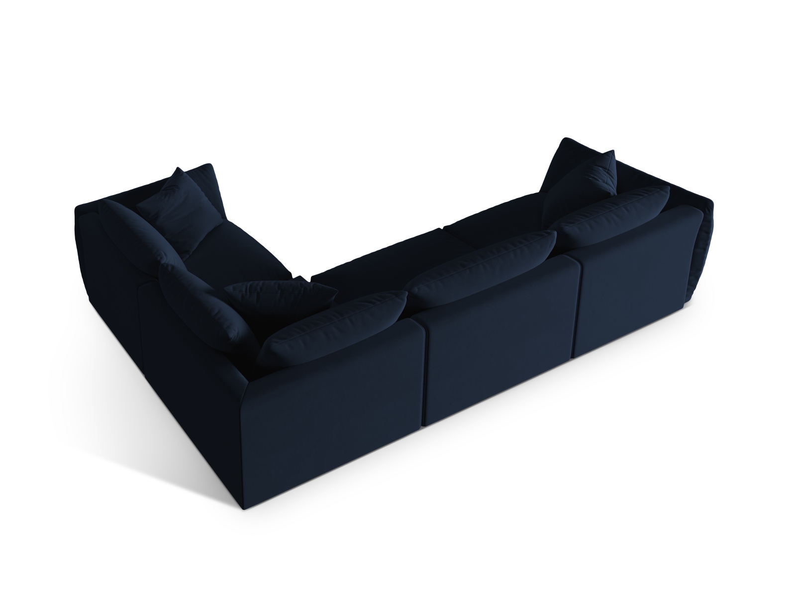 Velvet Right Corner Sofa, "Chris", 4 Seats, 295x210x80