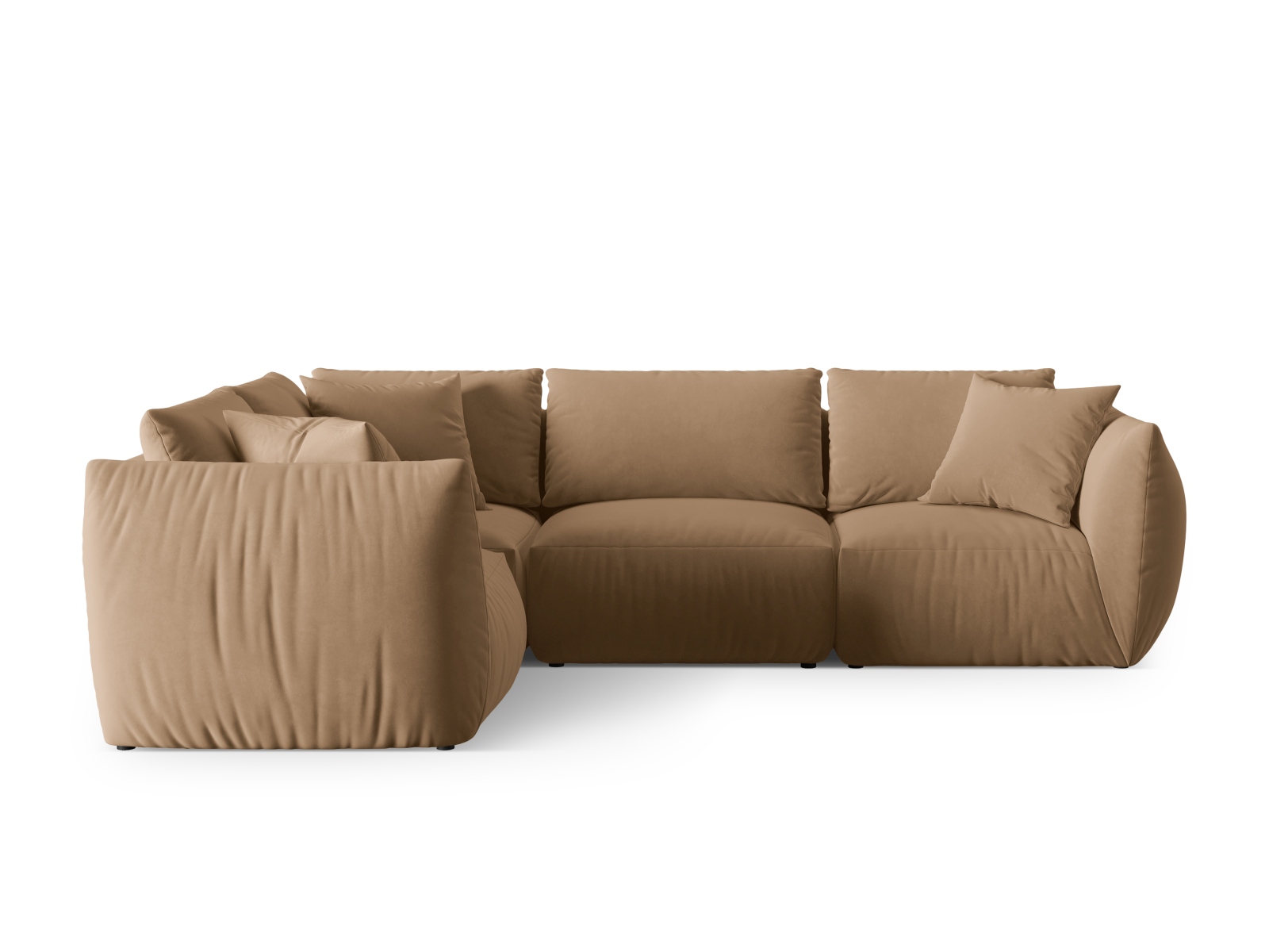 Velvet Left Corner Sofa, "Chris", 4 Seats, 295x210x80