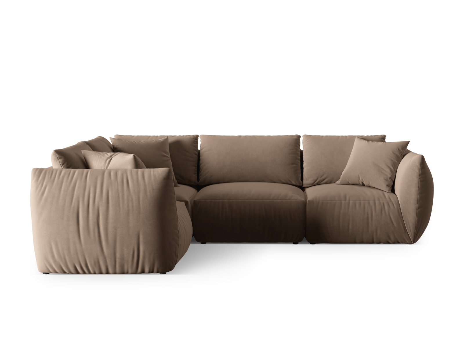 Velvet Left Corner Sofa, "Chris", 4 Seats, 295x210x80