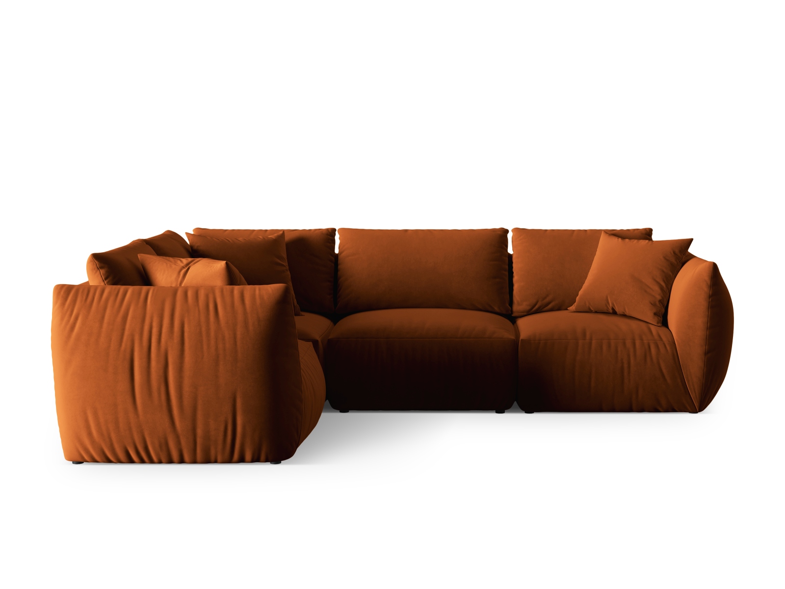 Velvet Left Corner Sofa, "Chris", 4 Seats, 295x210x80