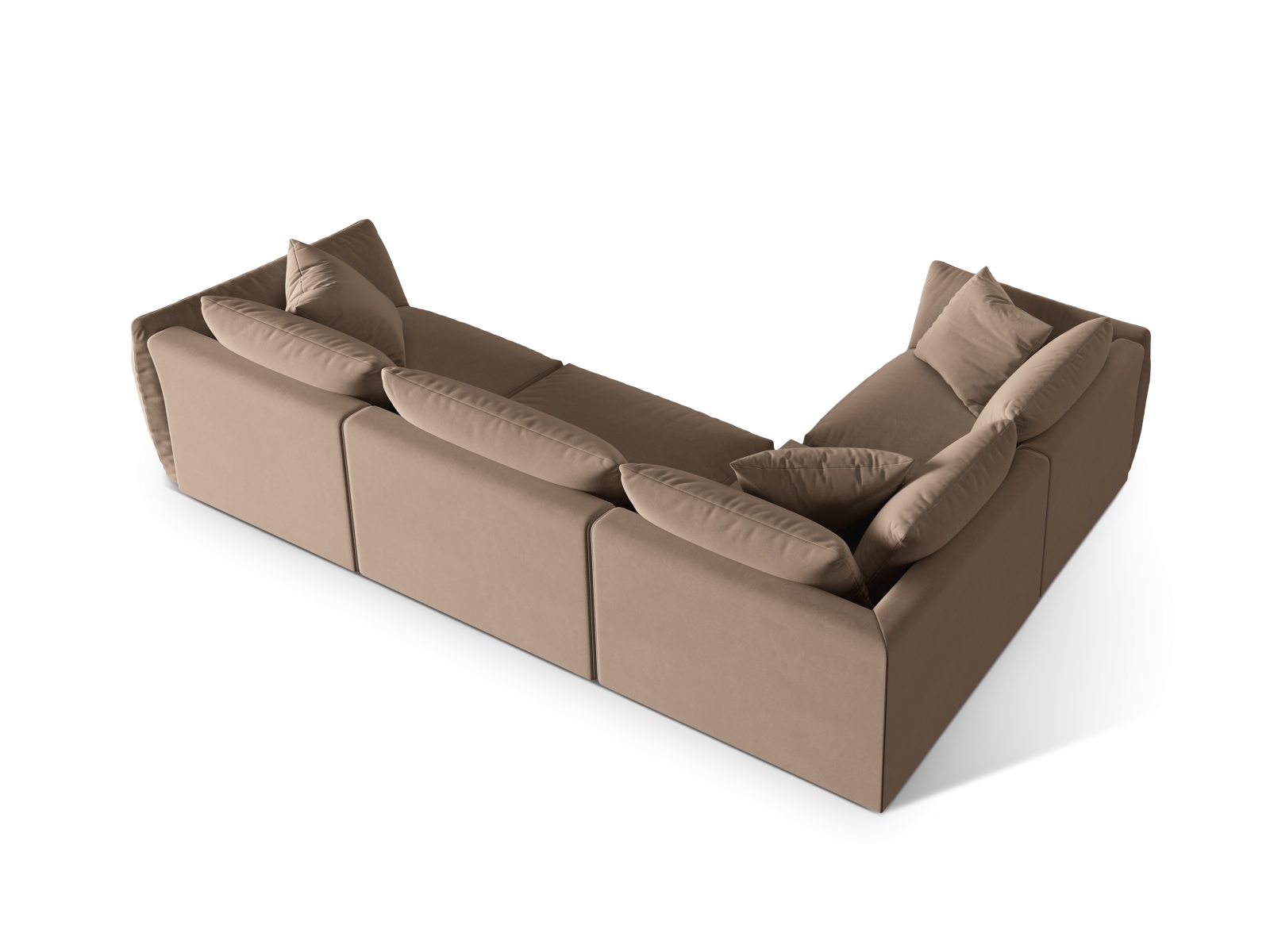 Velvet Left Corner Sofa, "Chris", 4 Seats, 295x210x80