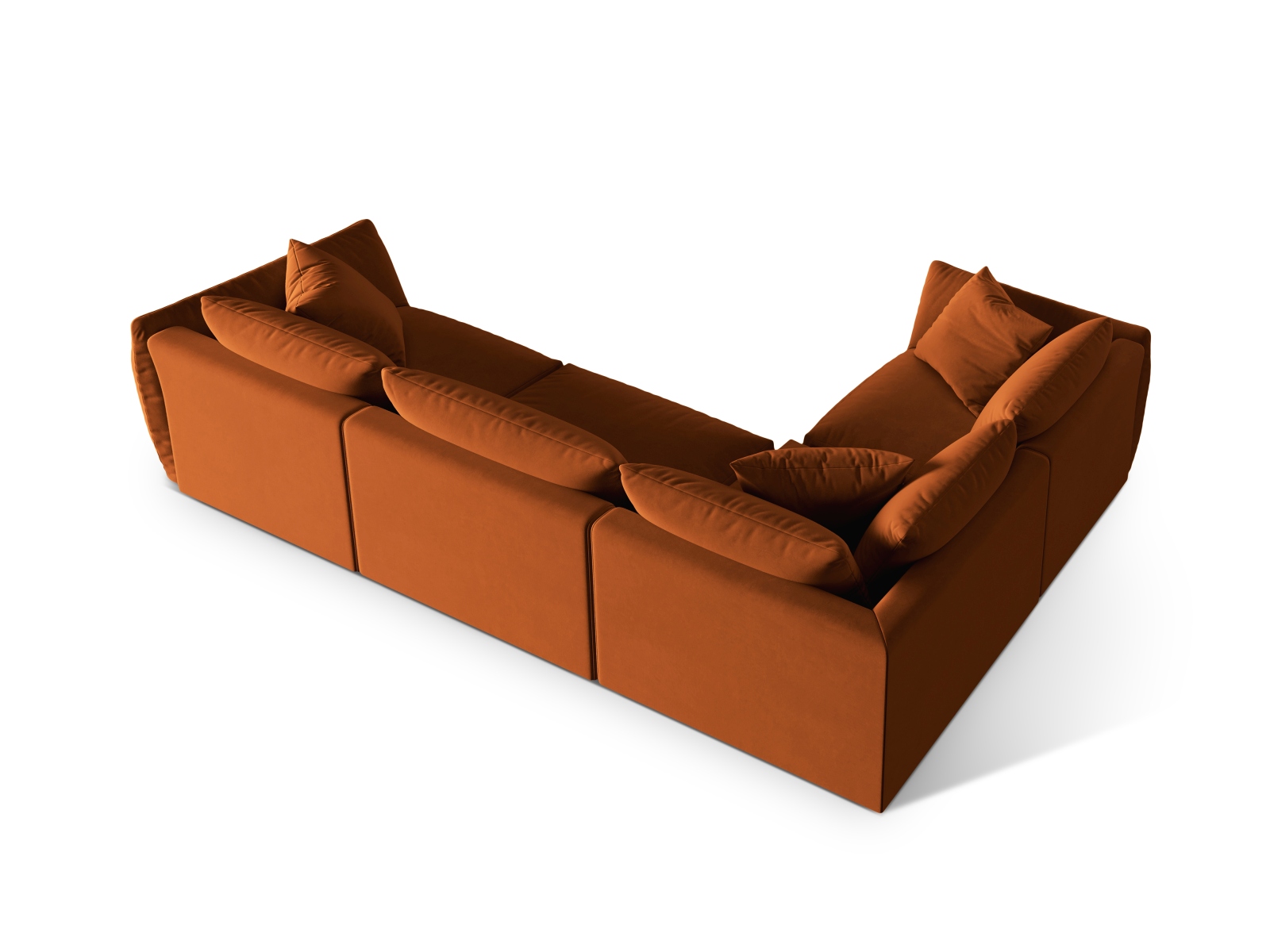 Velvet Left Corner Sofa, "Chris", 4 Seats, 295x210x80