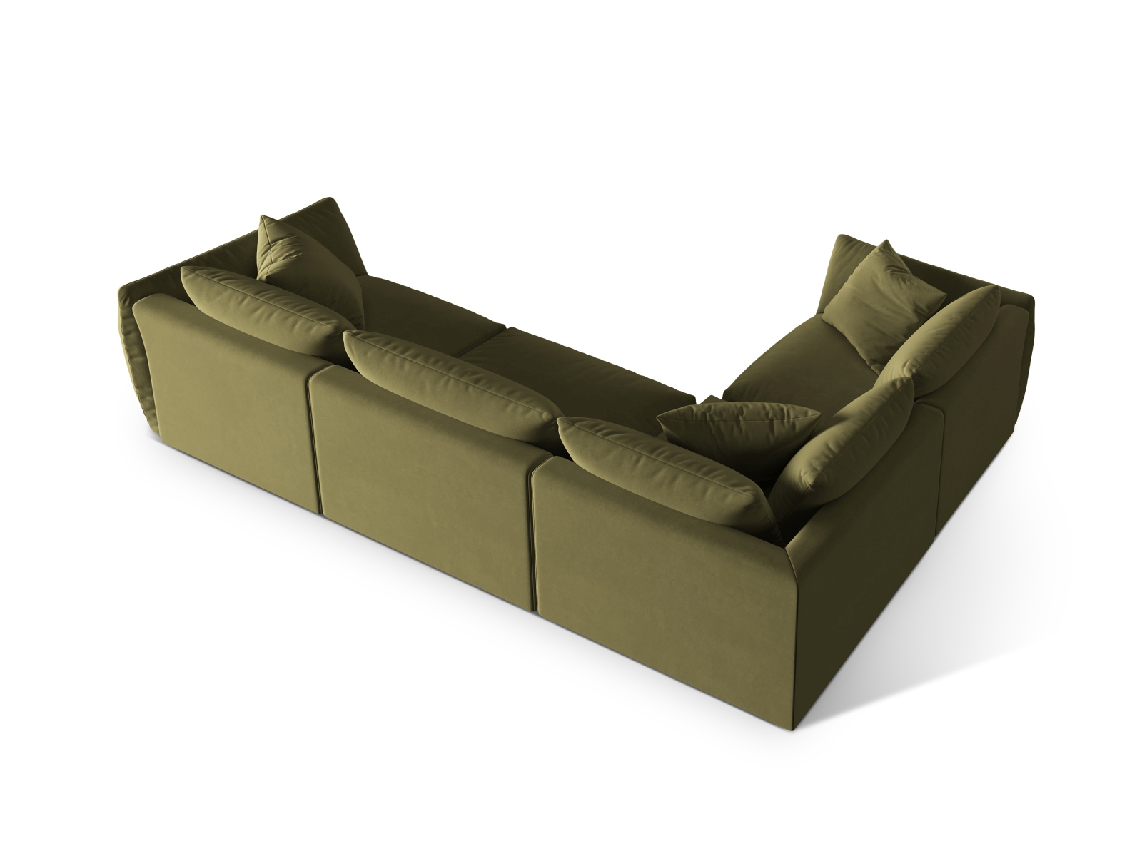 Velvet Left Corner Sofa, "Chris", 4 Seats, 295x210x80