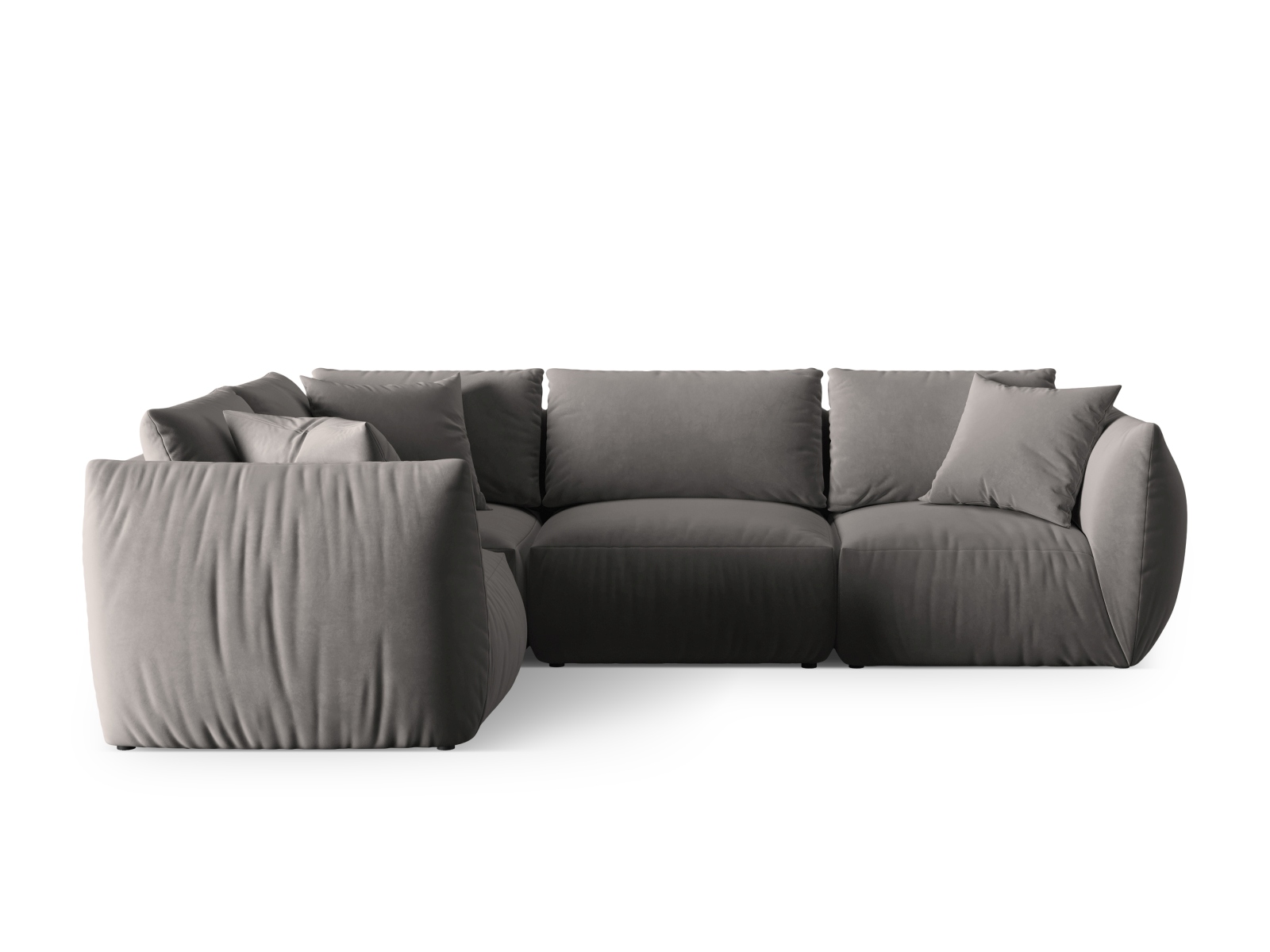 Velvet Left Corner Sofa, "Chris", 4 Seats, 295x210x80