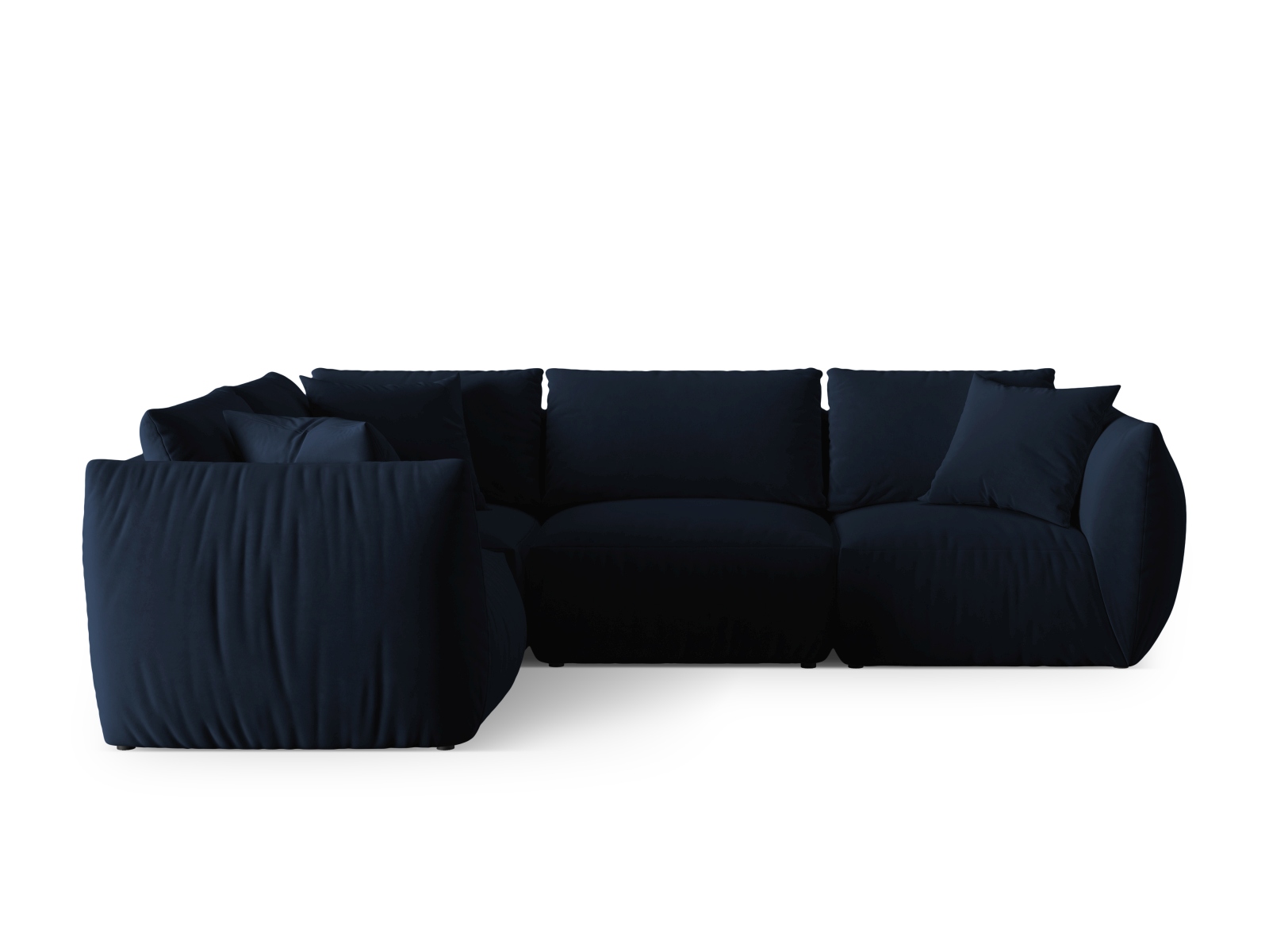 Velvet Left Corner Sofa, "Chris", 4 Seats, 295x210x80