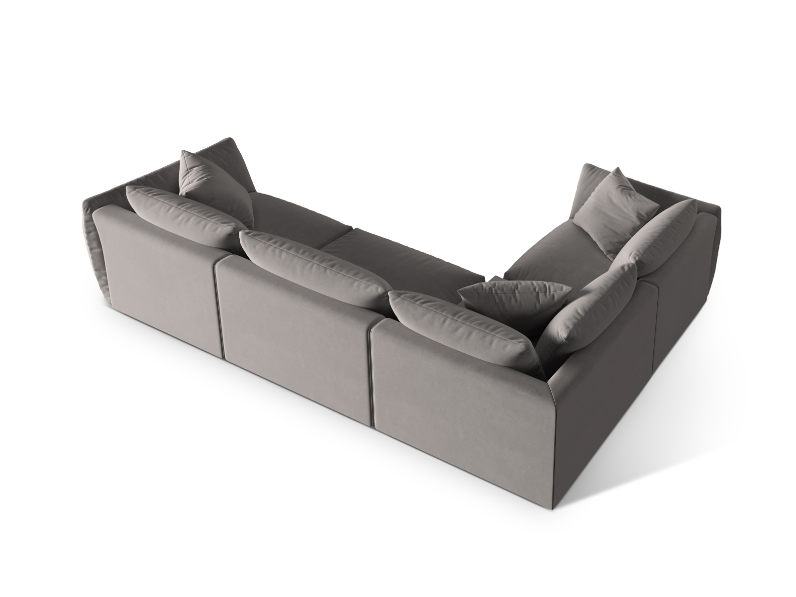 Velvet Left Corner Sofa, "Chris", 4 Seats, 295x210x80
