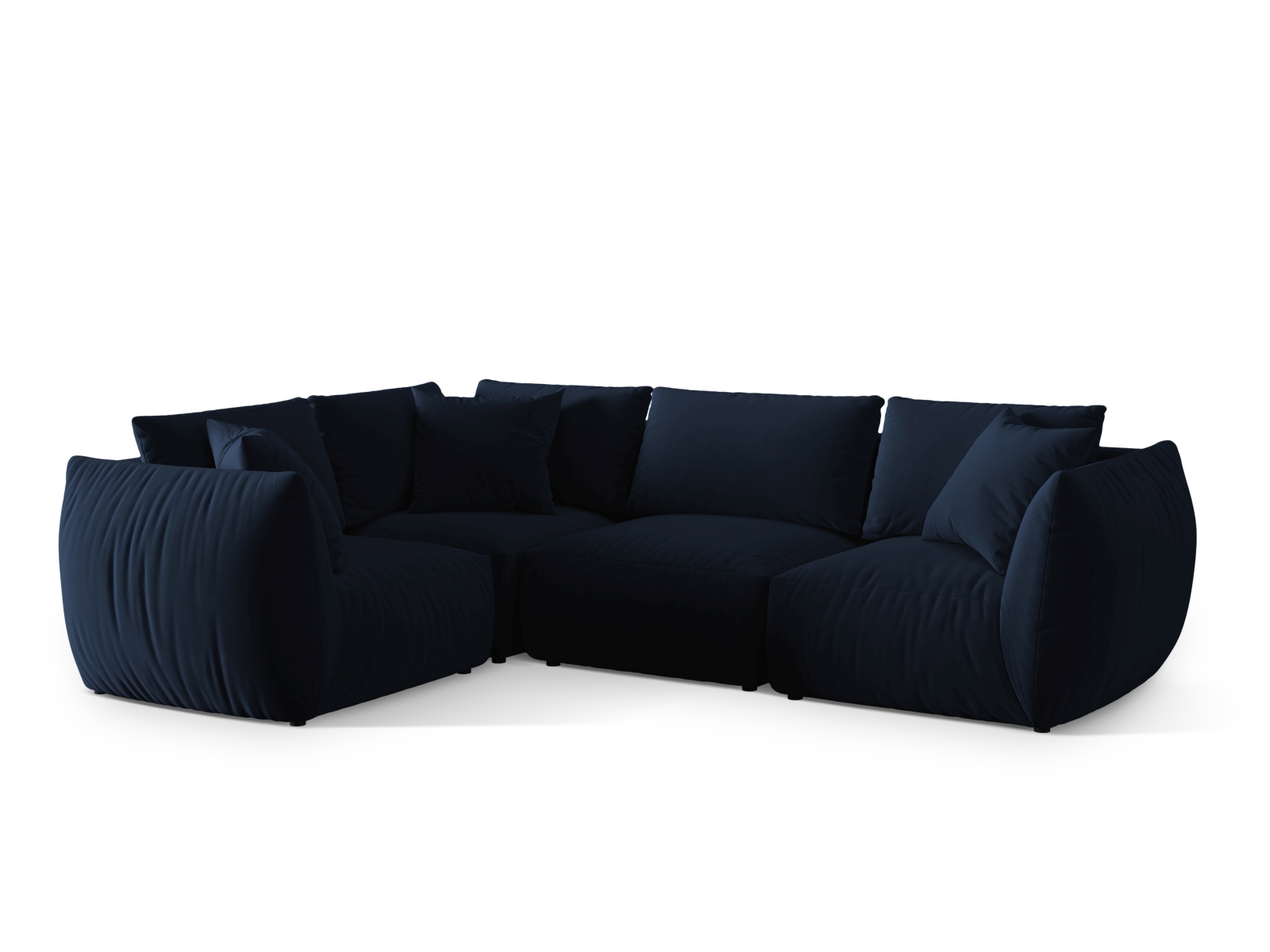 Velvet Left Corner Sofa, "Chris", 4 Seats, 295x210x80