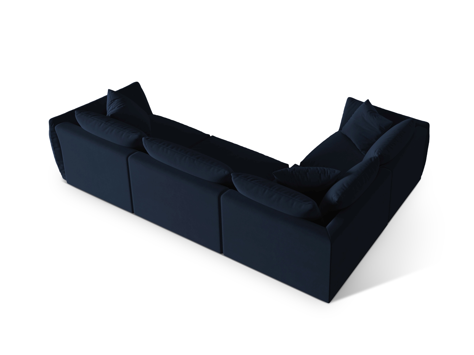 Velvet Left Corner Sofa, "Chris", 4 Seats, 295x210x80