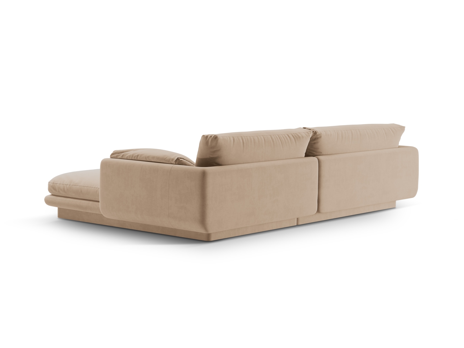 Velvet Left Corner Sofa, "Torino", 4 Seats, 250x170x83