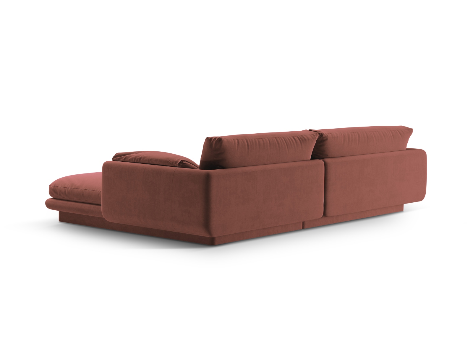 Velvet Left Corner Sofa, "Torino", 4 Seats, 250x170x83