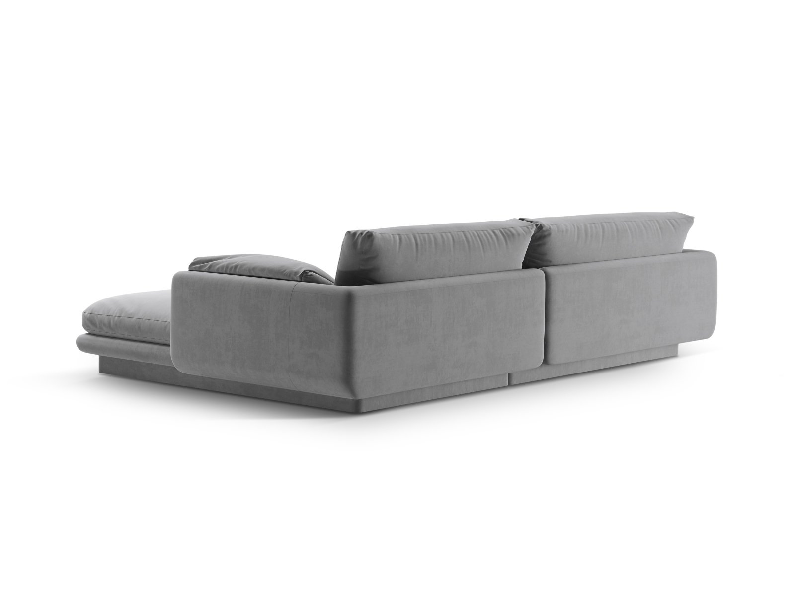 Velvet Left Corner Sofa, "Torino", 4 Seats, 250x170x83