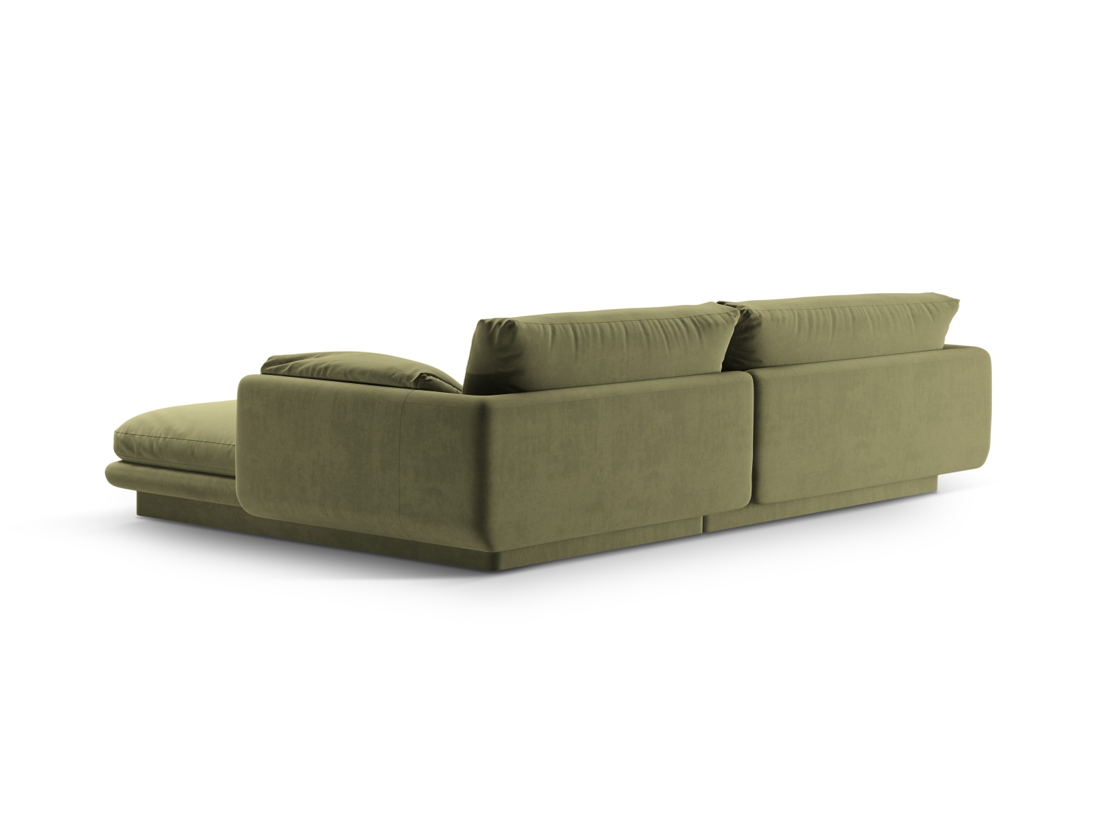 Velvet Left Corner Sofa, "Torino", 4 Seats, 250x170x83