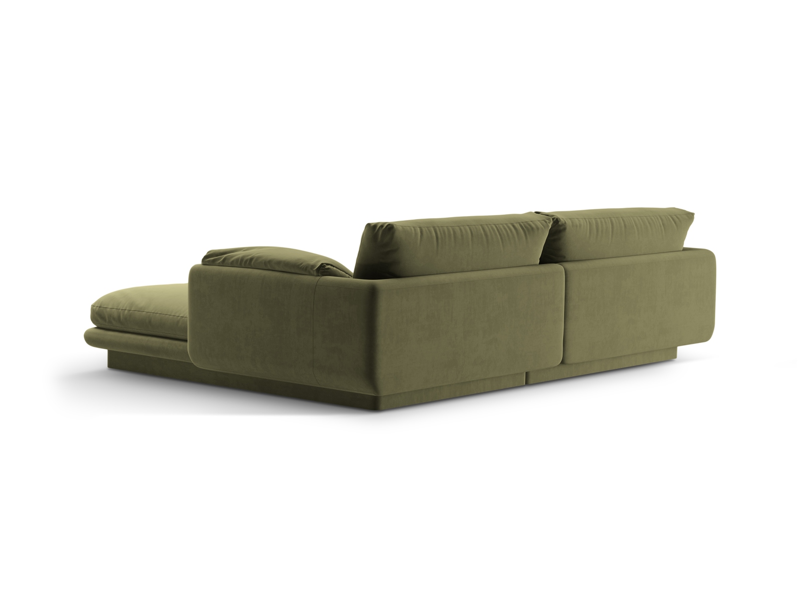 Velvet Left Corner Sofa, "Torino", 3 Seats, 220x170x83