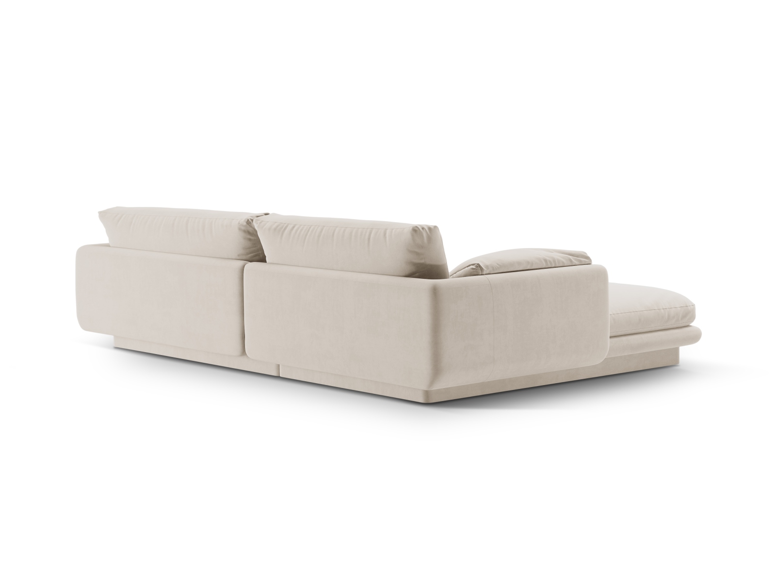 Velvet Right Corner Sofa, "Torino", 4 Seats, 250x170x83