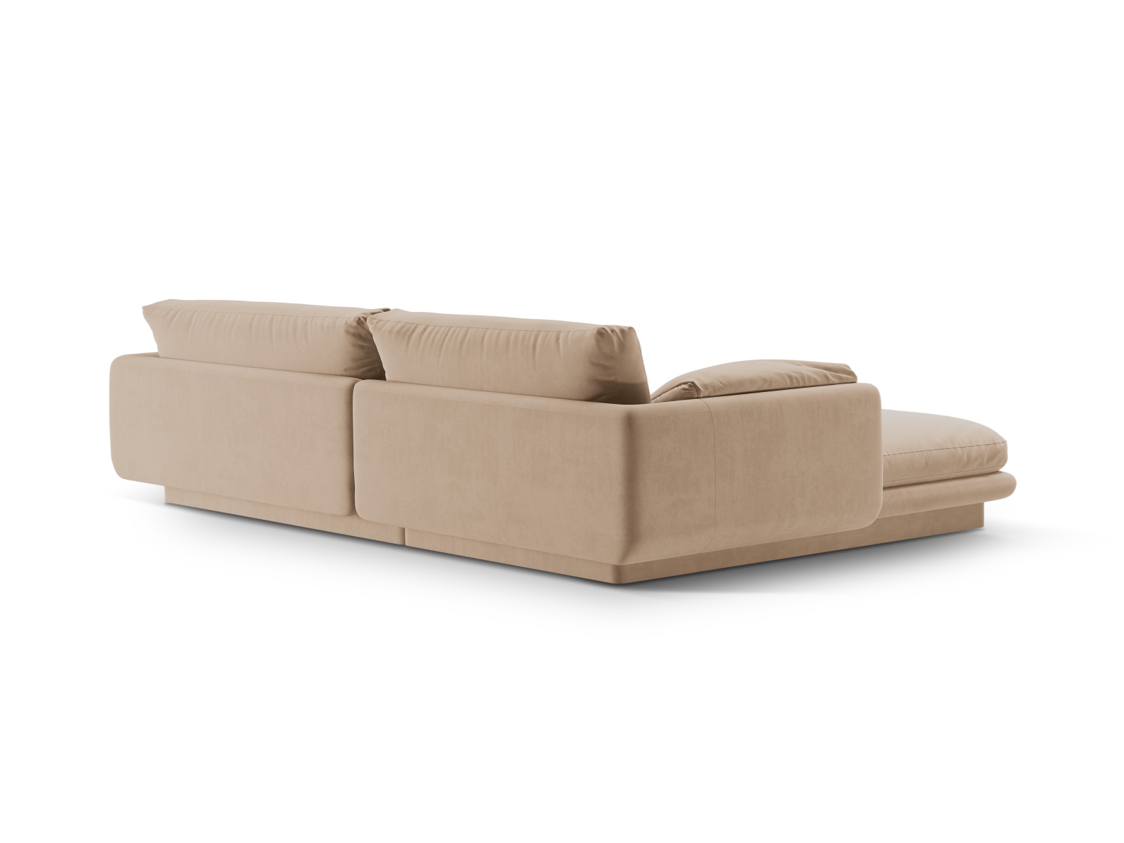 Velvet Right Corner Sofa, "Torino", 4 Seats, 250x170x83
