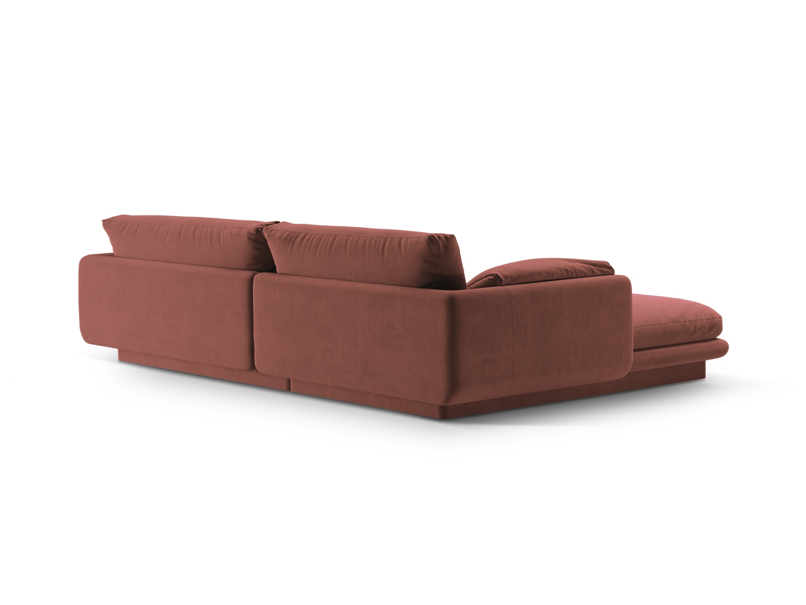 Velvet Right Corner Sofa, "Torino", 4 Seats, 250x170x83