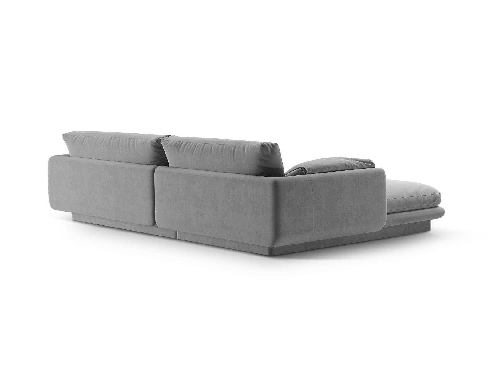 Velvet Right Corner Sofa, "Torino", 4 Seats, 250x170x83