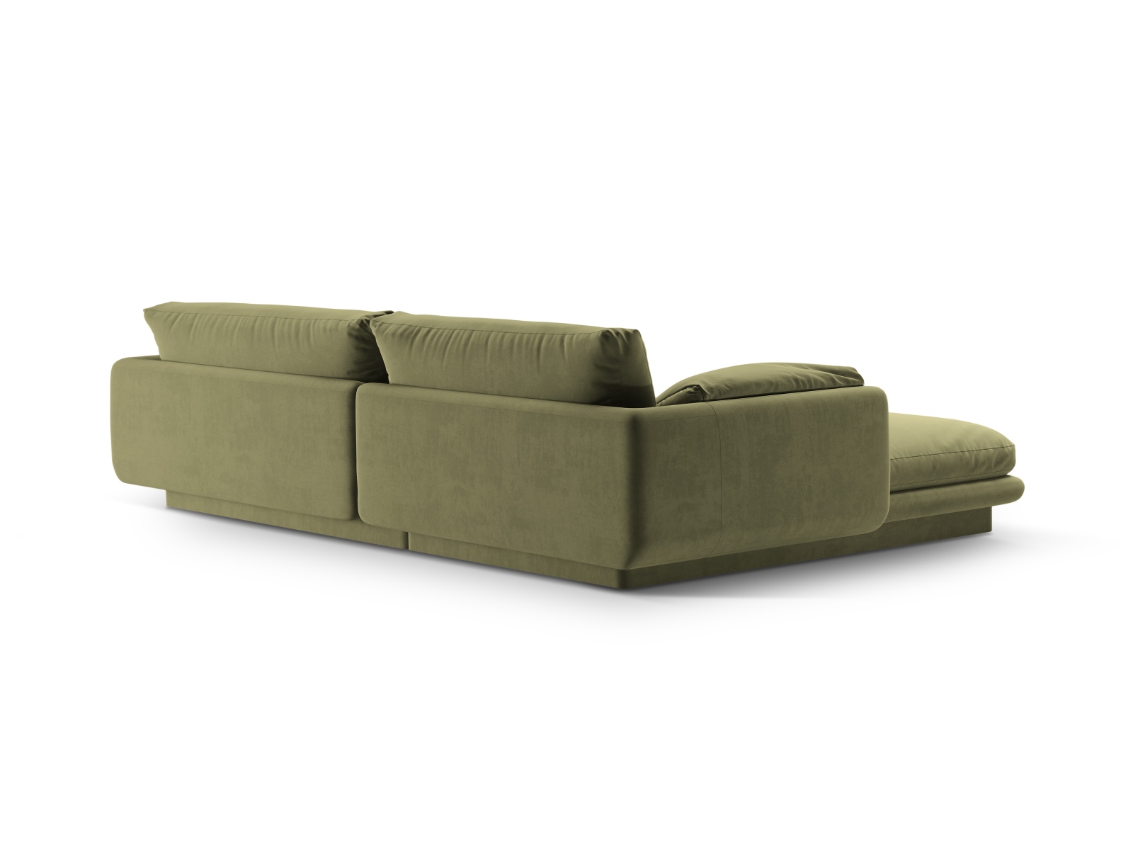 Velvet Right Corner Sofa, "Torino", 4 Seats, 250x170x83