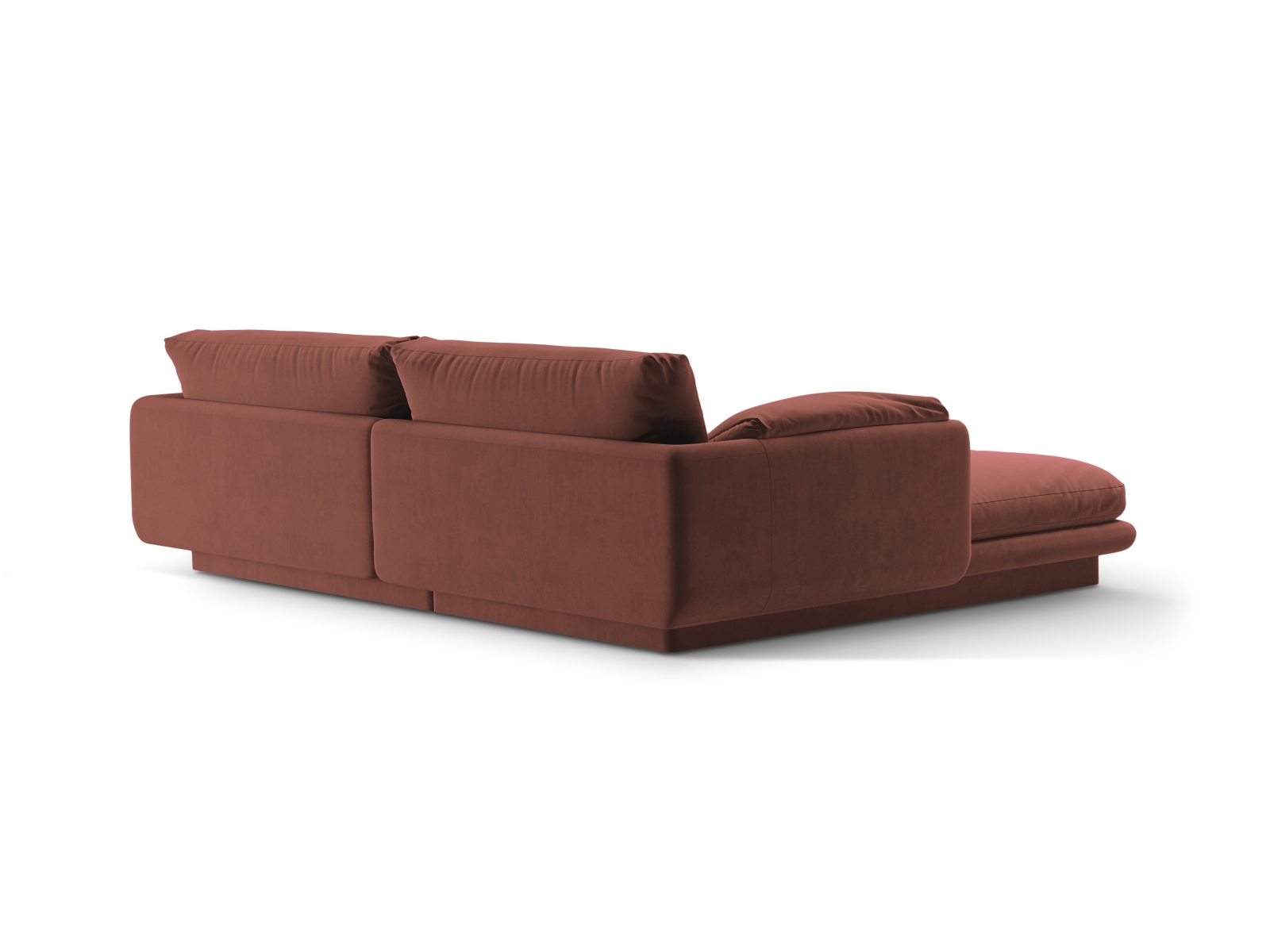 Velvet Right Corner Sofa, "Torino", 3 Seats, 220x170x83