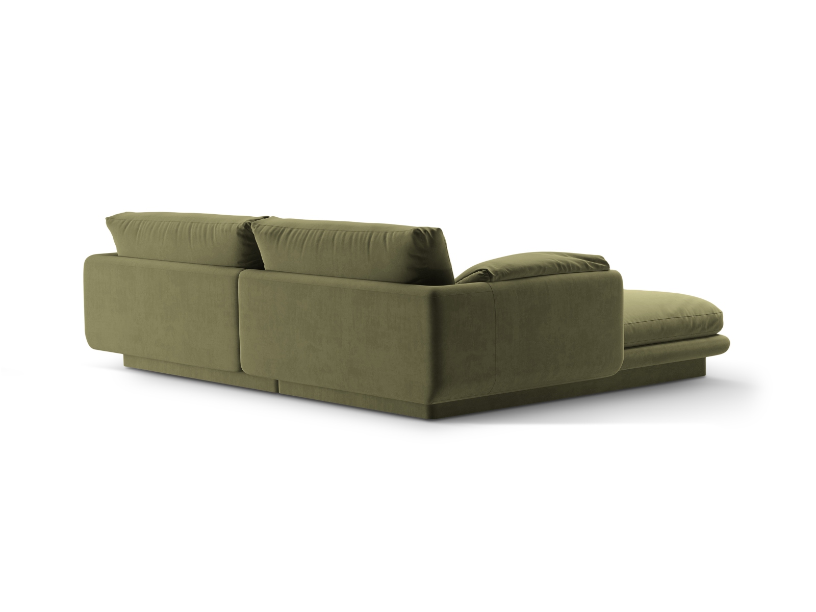 Velvet Right Corner Sofa, "Torino", 3 Seats, 220x170x83