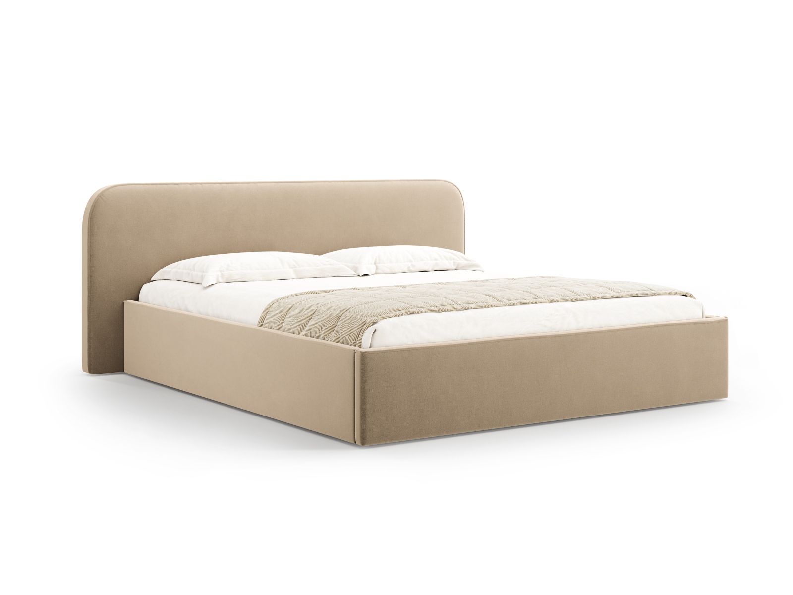 Velvet Storage Bed With Headboard, "Elizabeth", 185x215x90