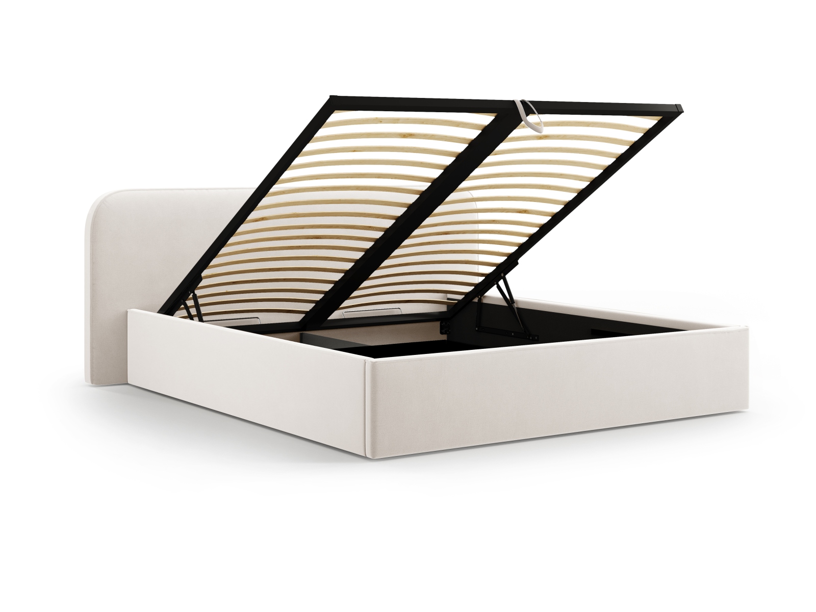 Velvet Storage Bed With Headboard, "Elizabeth", 185x215x90