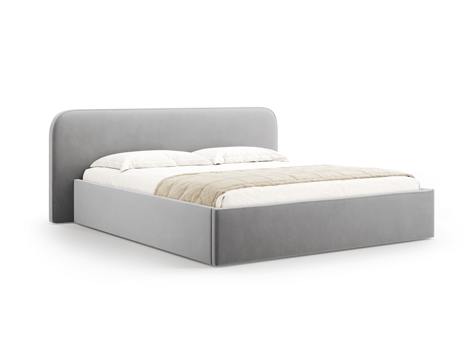 Velvet Storage Bed With Headboard, "Elizabeth", 185x215x90