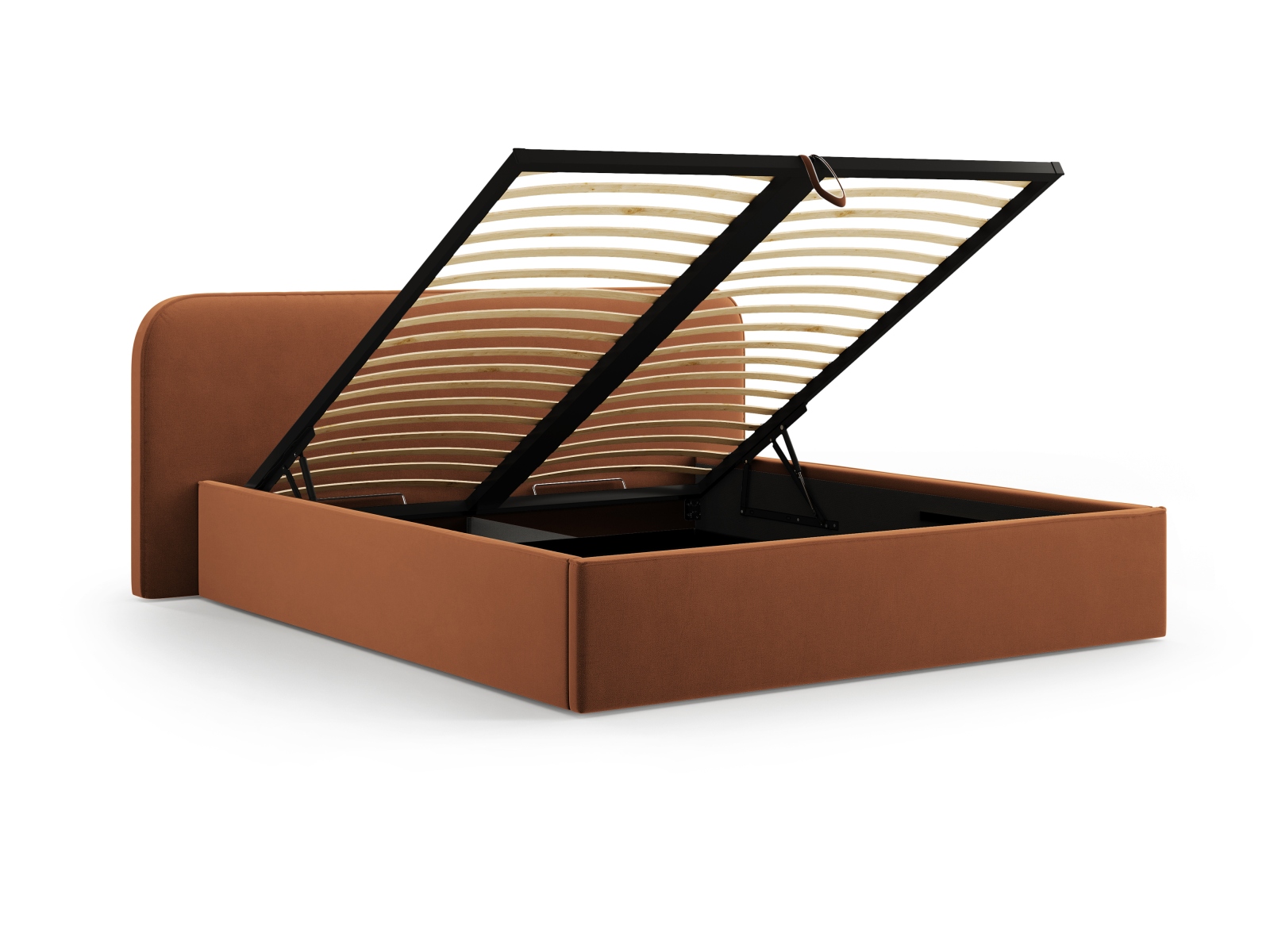 Velvet Storage Bed With Headboard, "Elizabeth", 205x215x90