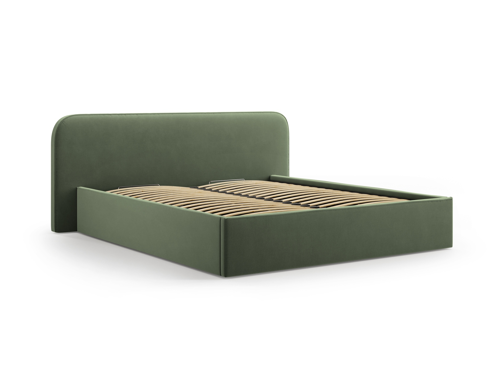 Velvet Storage Bed With Headboard, "Elizabeth", 205x215x90