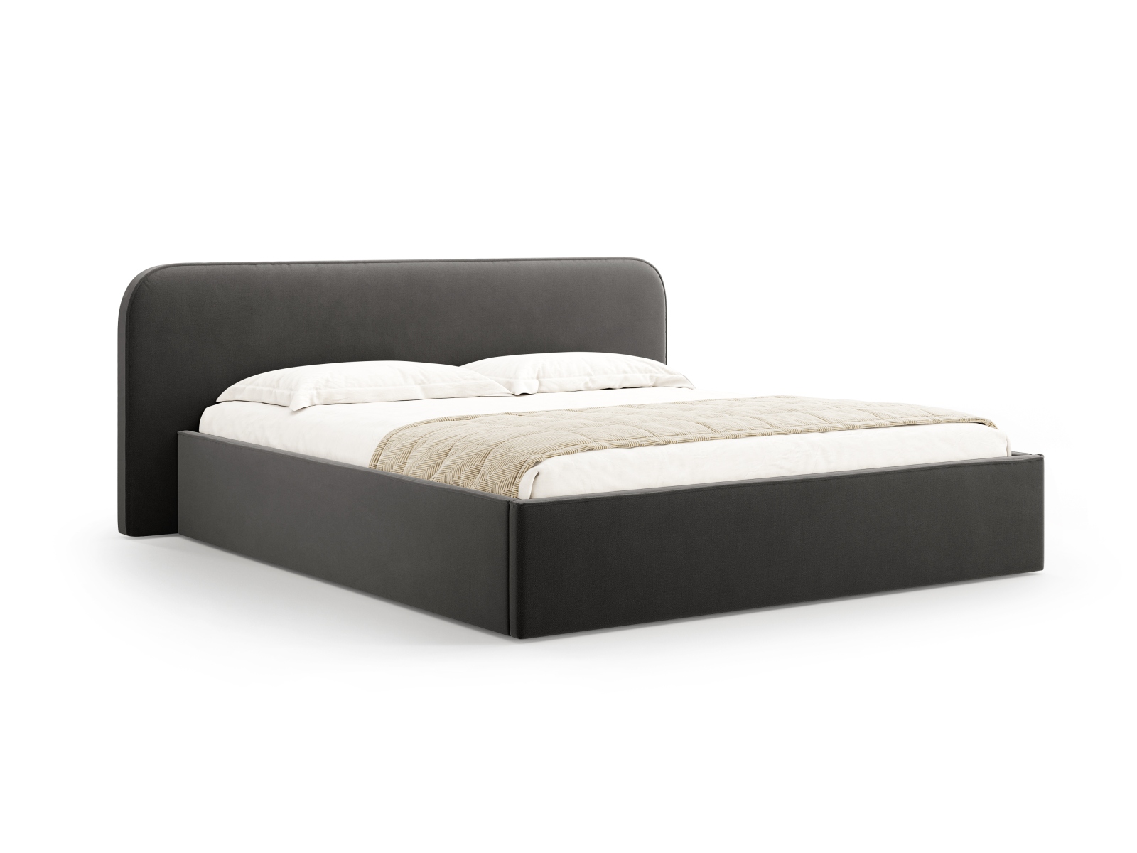 Velvet Storage Bed With Headboard, "Elizabeth", 205x215x90