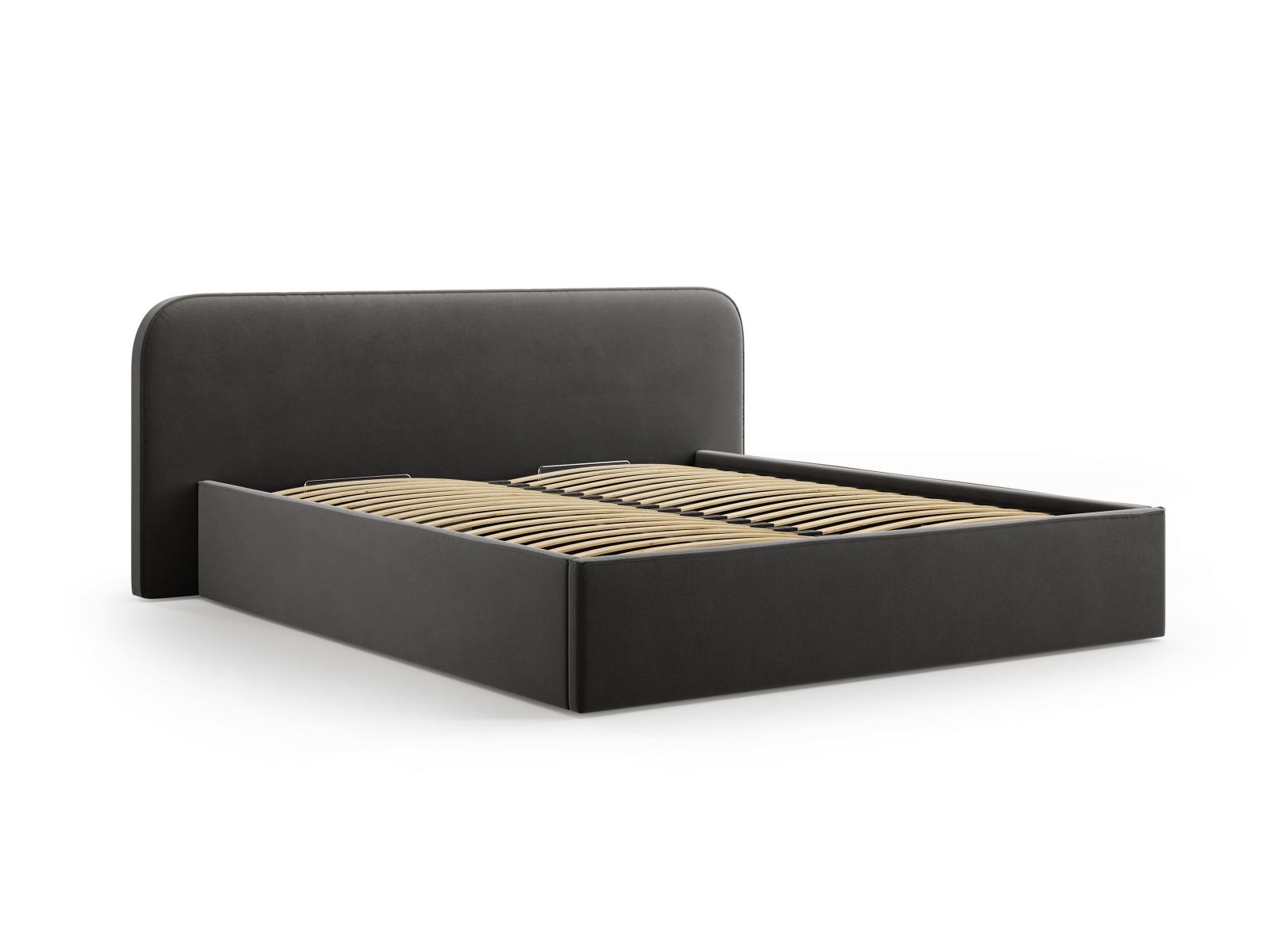 Velvet Storage Bed With Headboard, "Elizabeth", 205x215x90