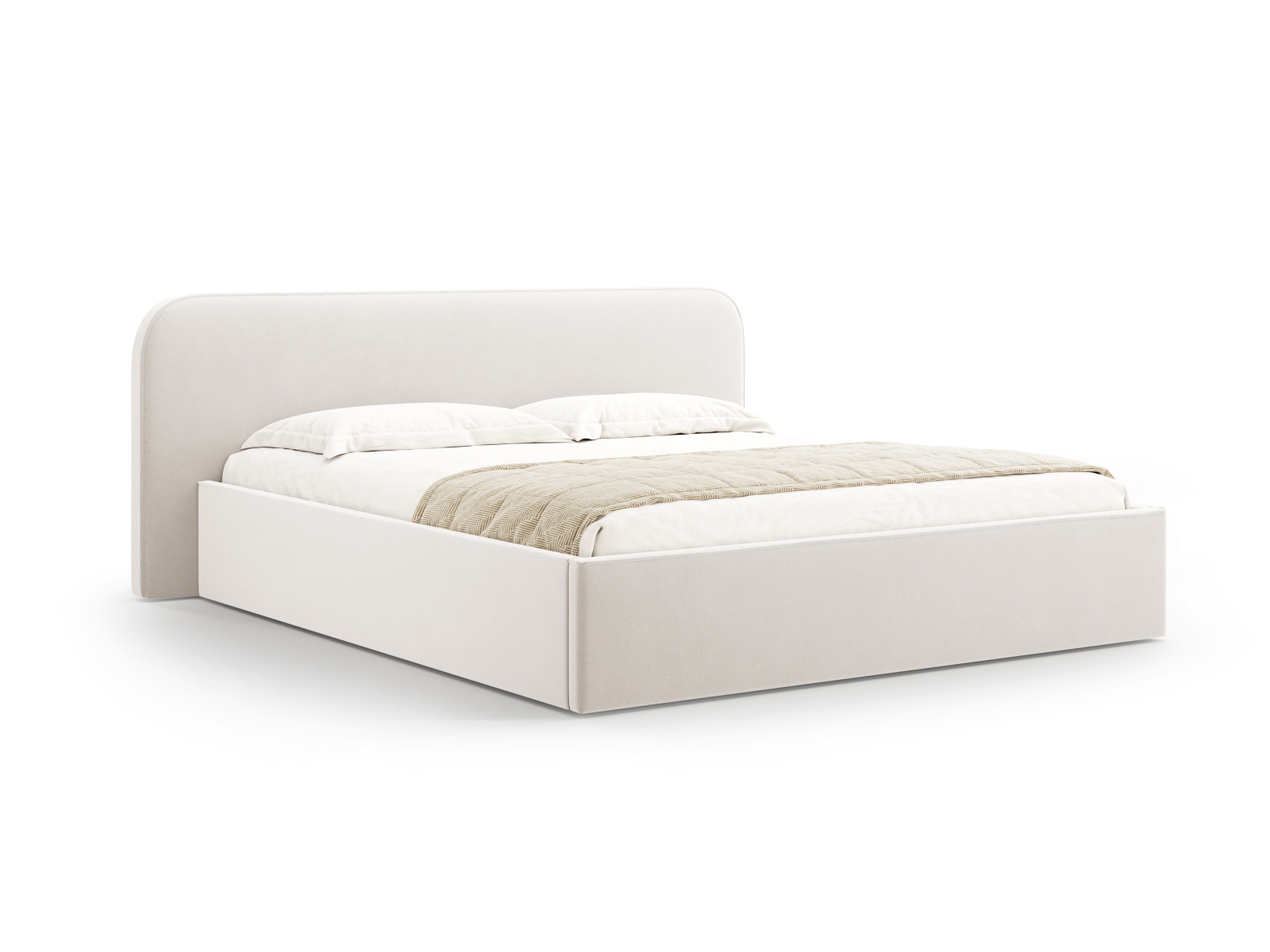 Velvet Storage Bed With Headboard, "Elizabeth", 225x215x90