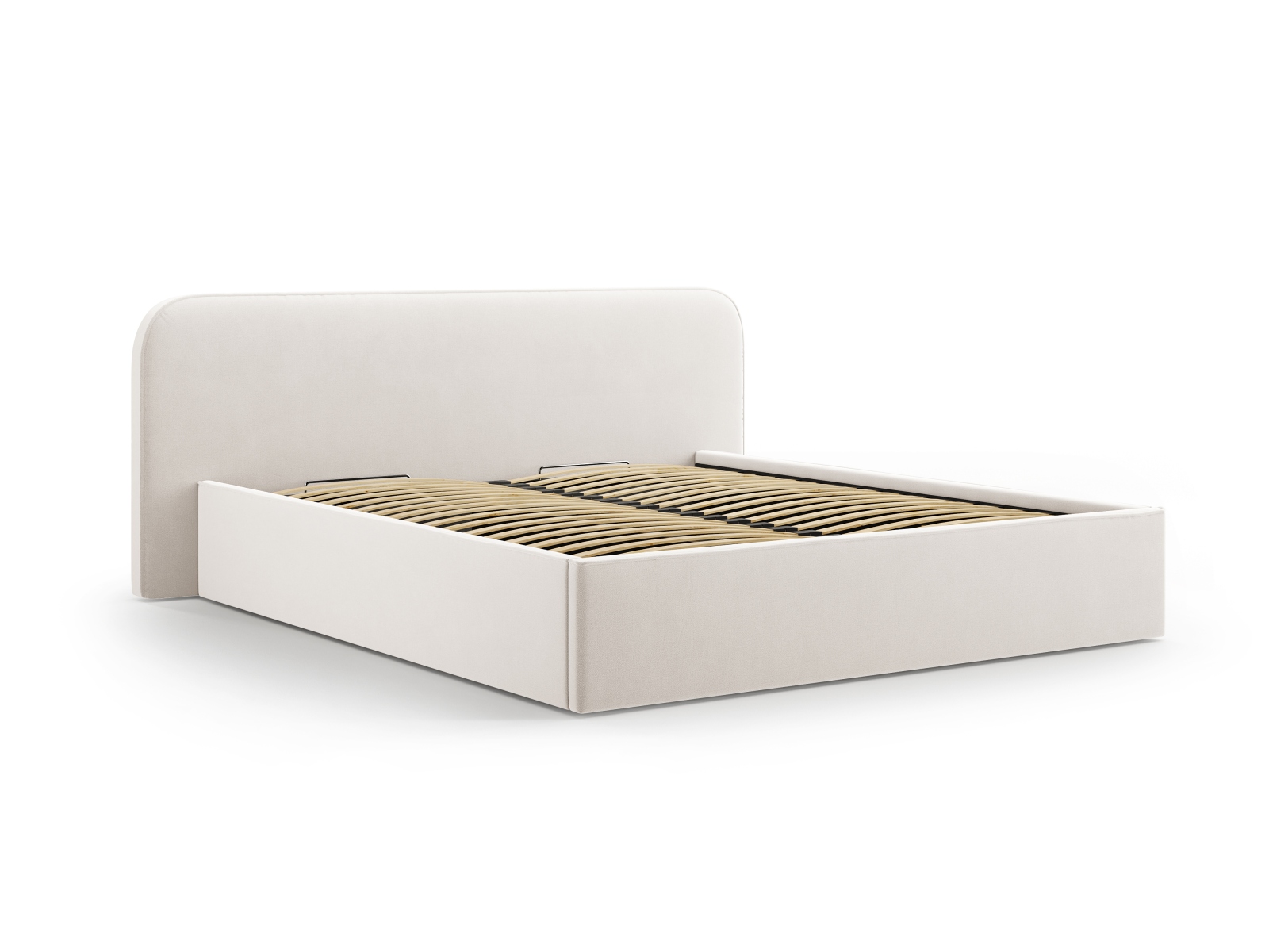 Velvet Storage Bed With Headboard, "Elizabeth", 225x215x90