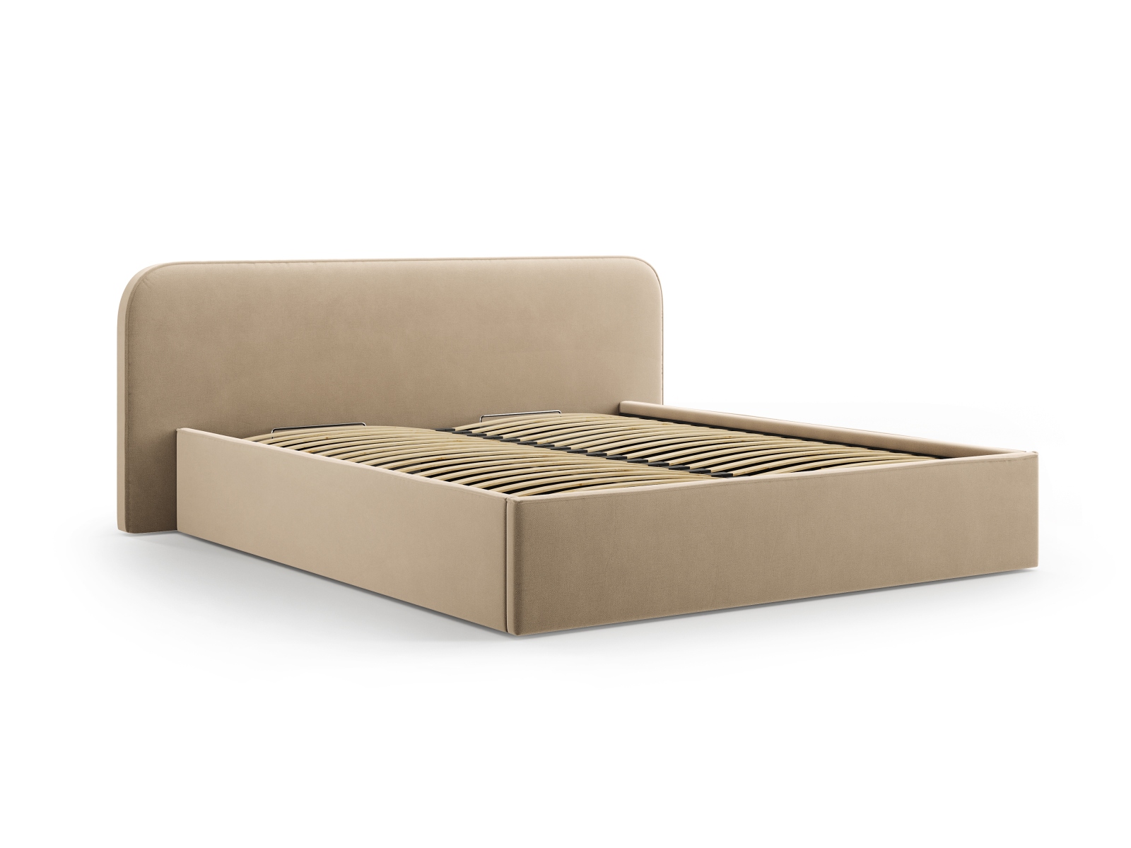 Velvet Storage Bed With Headboard, "Elizabeth", 225x215x90