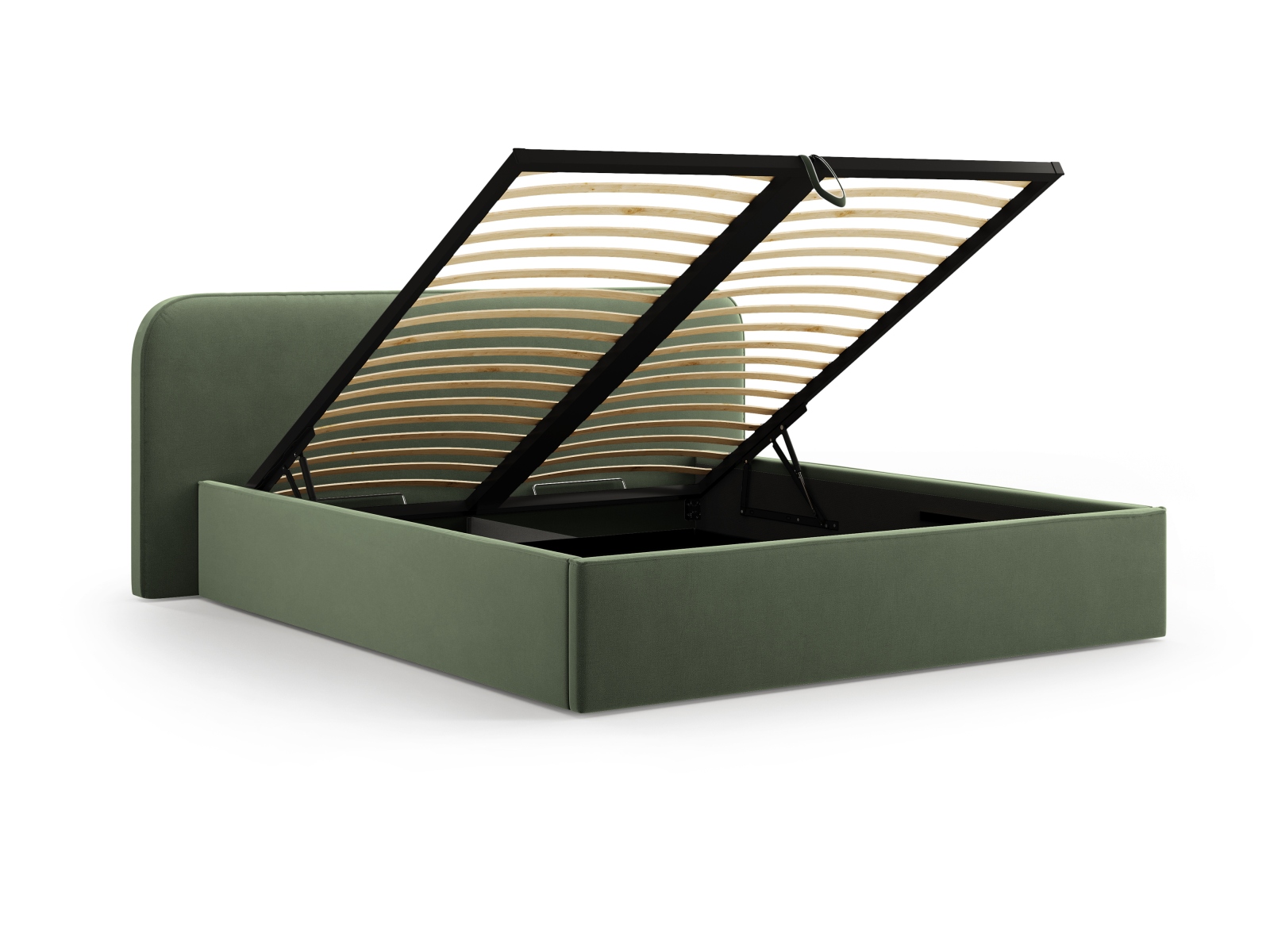 Velvet Storage Bed With Headboard, "Elizabeth", 225x215x90