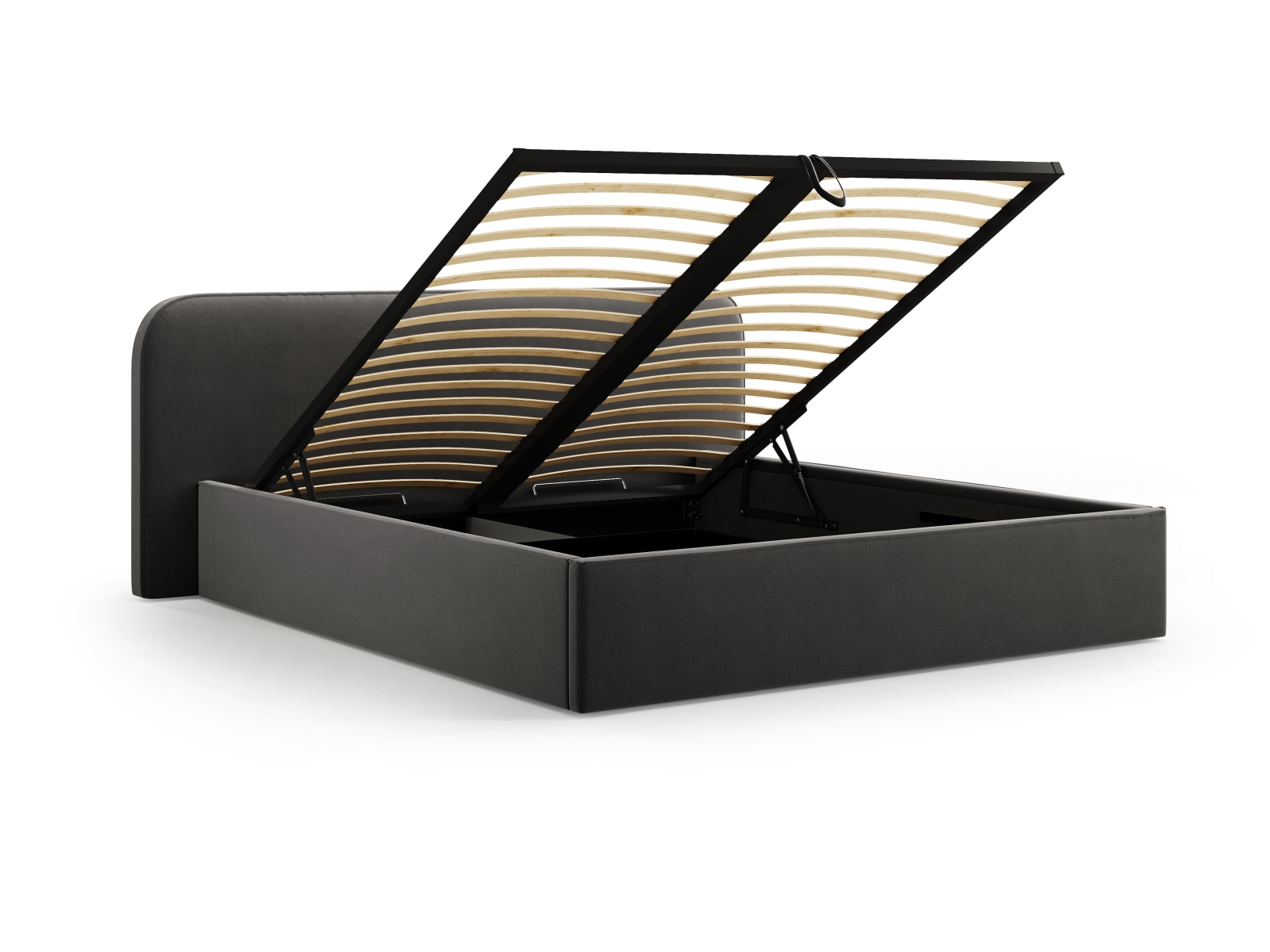 Velvet Storage Bed With Headboard, "Elizabeth", 225x215x90