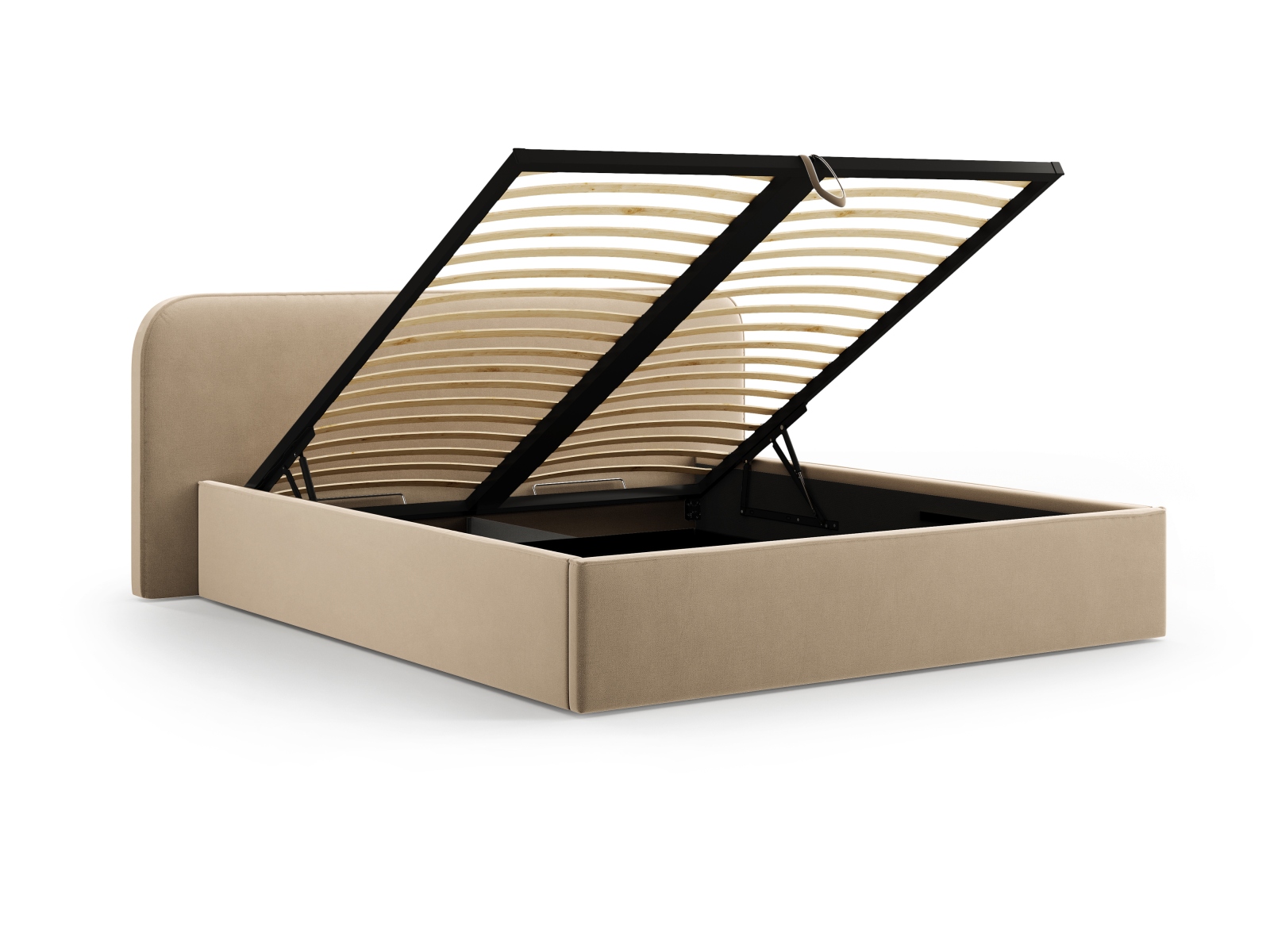 Velvet Storage Bed With Headboard, "Elizabeth", 245x215x90