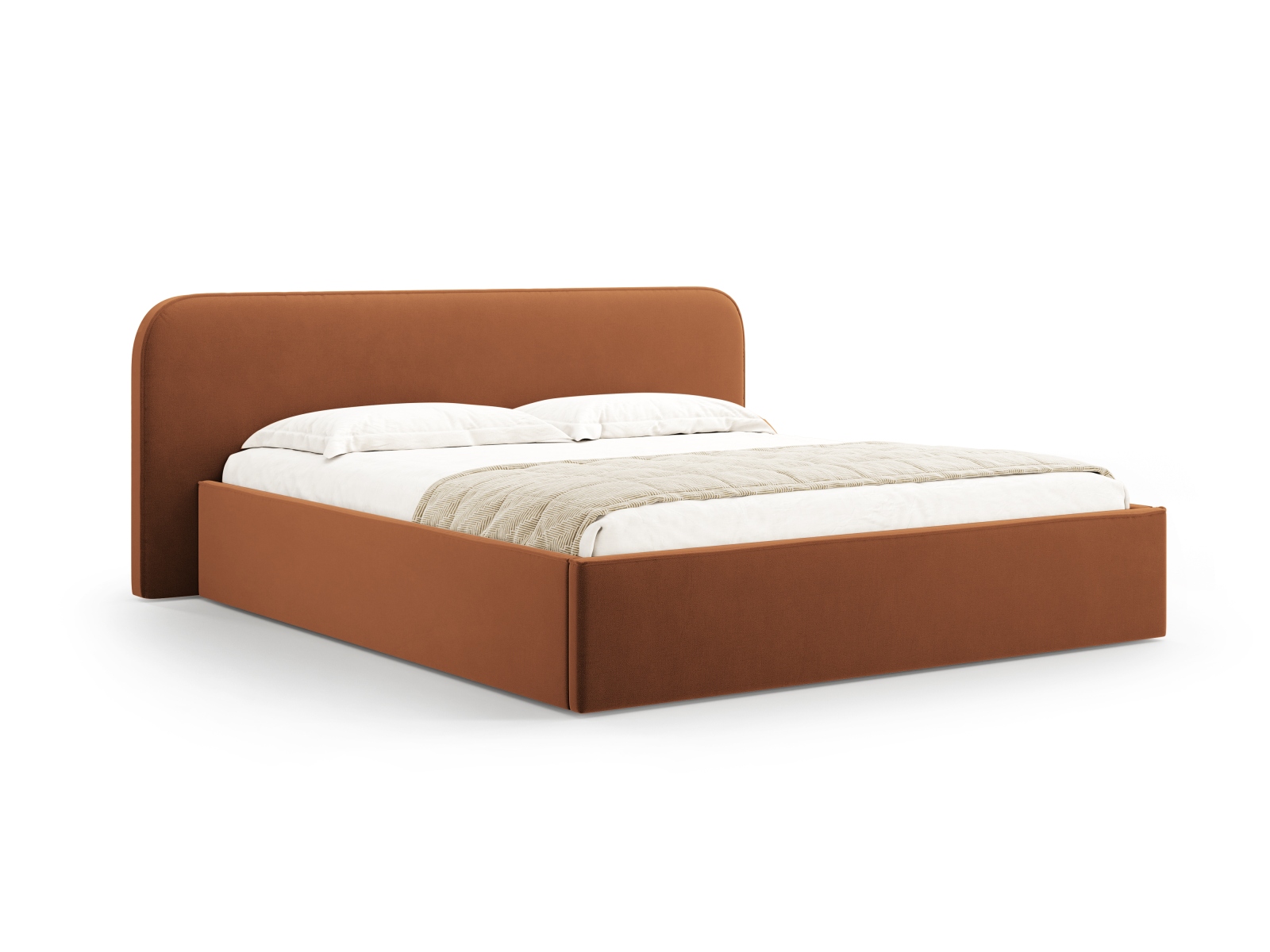 Velvet Storage Bed With Headboard, "Elizabeth", 245x215x90