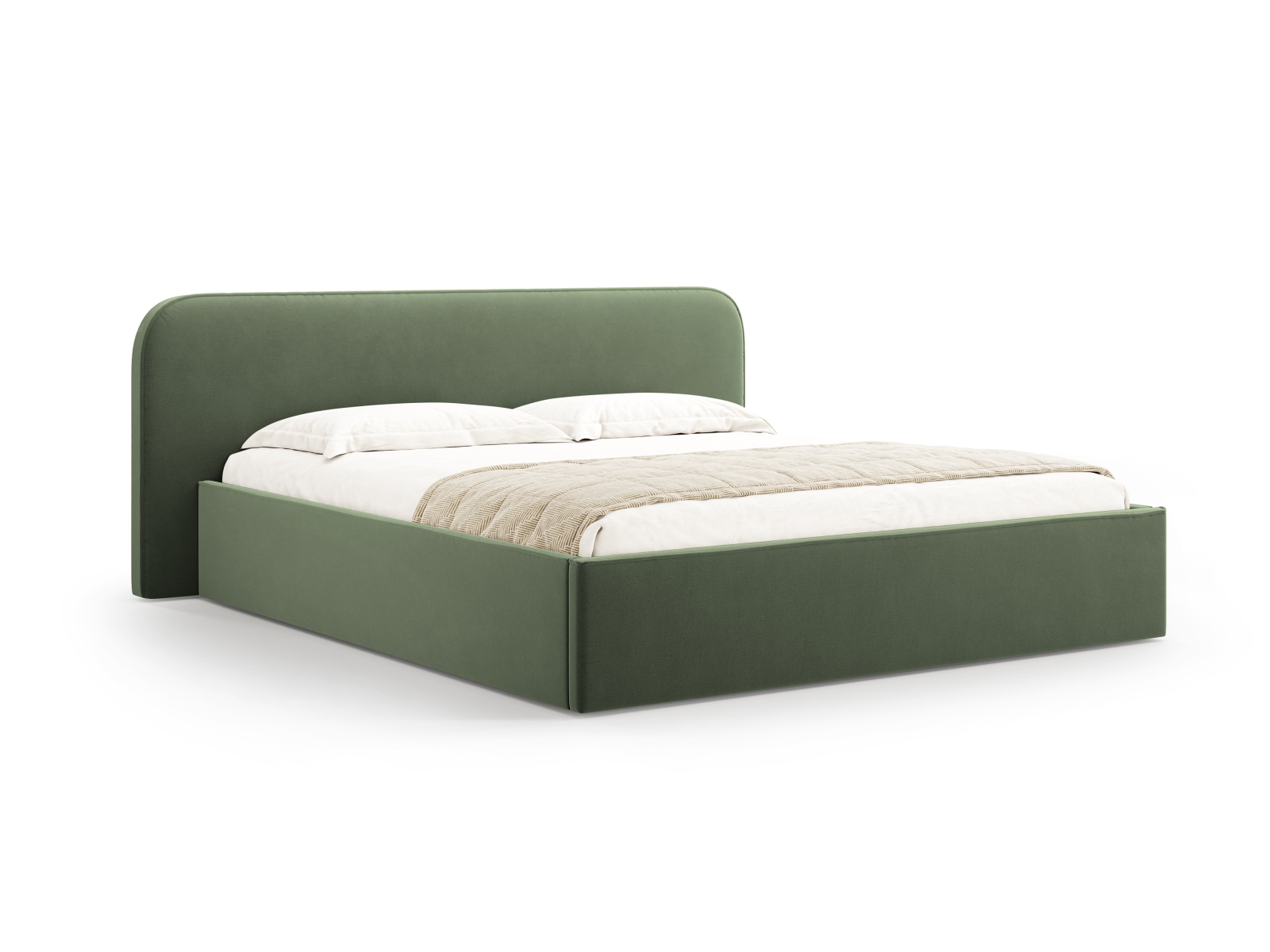 Velvet Storage Bed With Headboard, "Elizabeth", 245x215x90