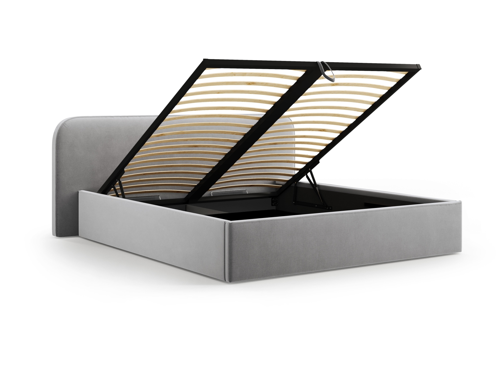 Velvet Storage Bed With Headboard, "Elizabeth", 245x215x90