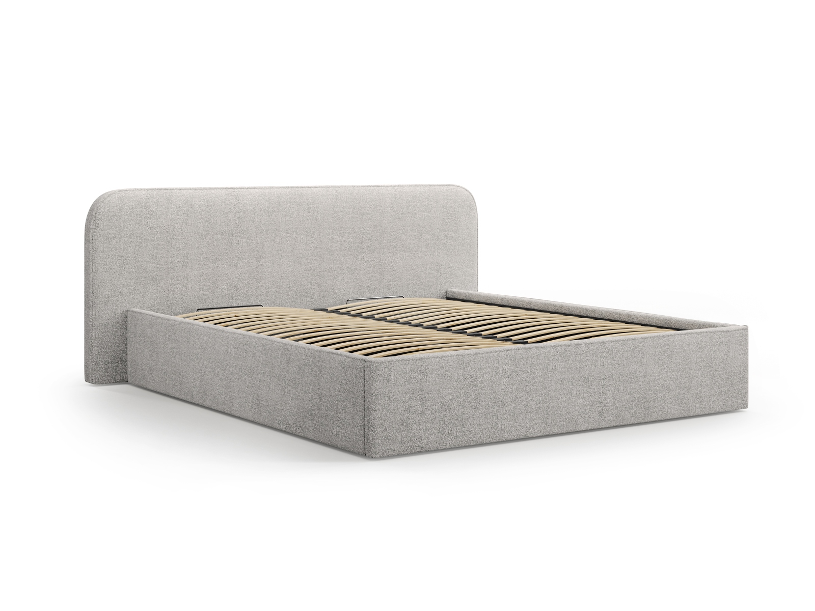 Boucle Storage Bed with Headboard, "Elizabeth", 185x215x90
