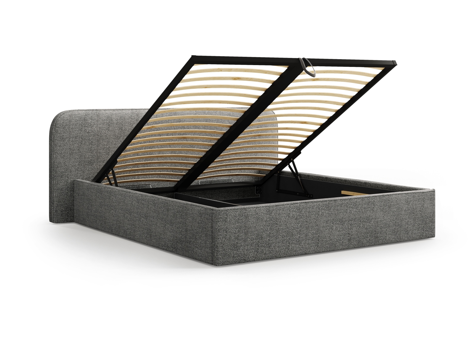 Boucle Storage Bed with Headboard, "Elizabeth", 185x215x90