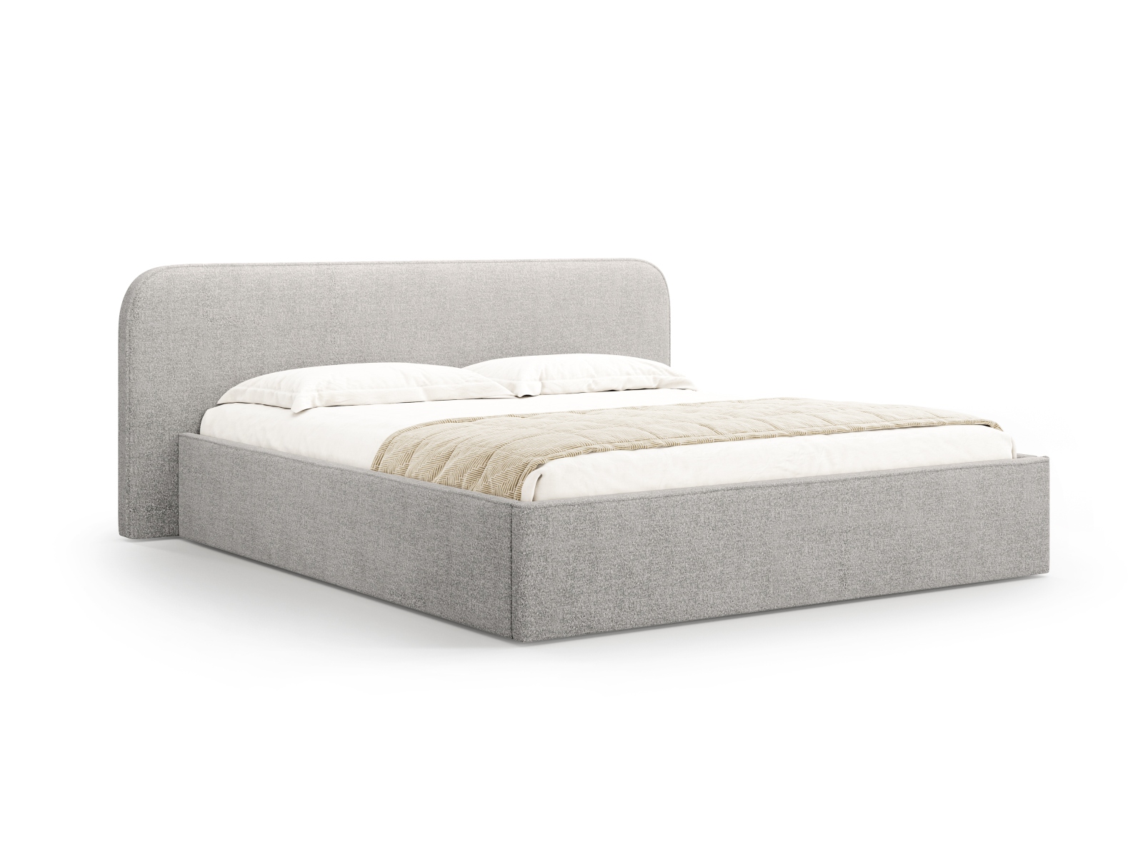 Boucle Storage Bed with Headboard, "Elizabeth", 205x215x90