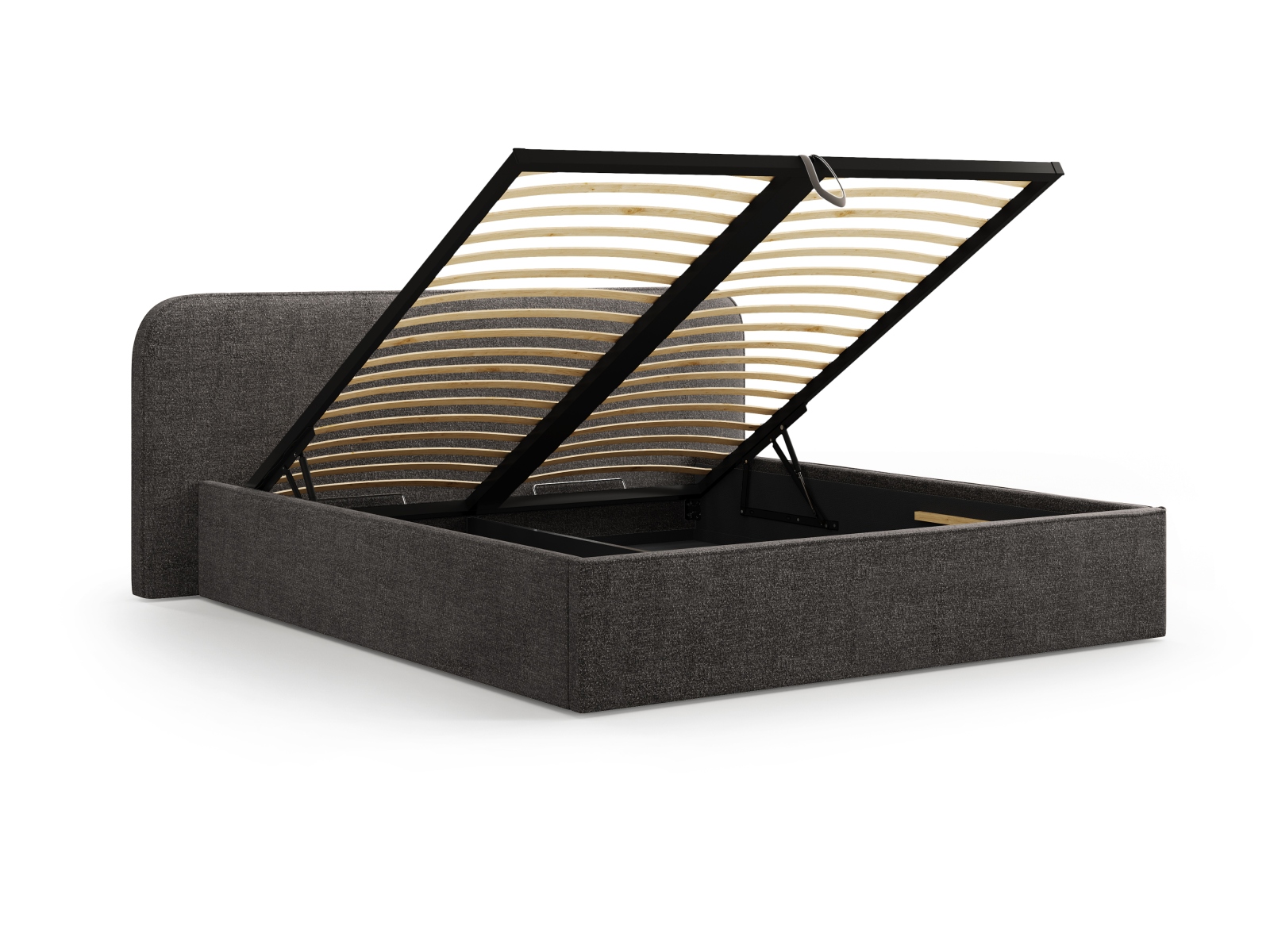 Boucle Storage Bed with Headboard, "Elizabeth", 205x215x90