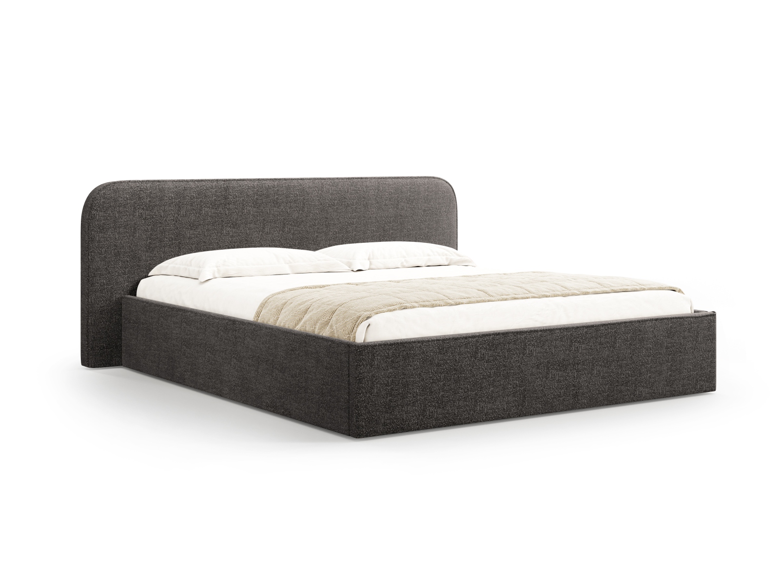 Boucle Storage Bed with Headboard, "Elizabeth", 225x215x90