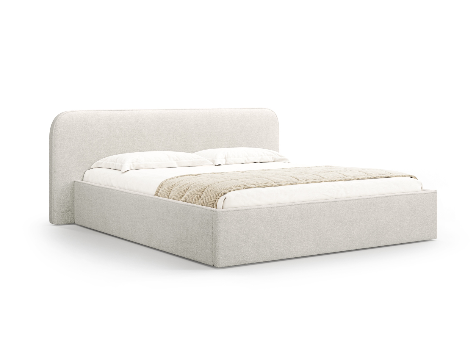 Boucle Storage Bed with Headboard, "Elizabeth", 245x215x90