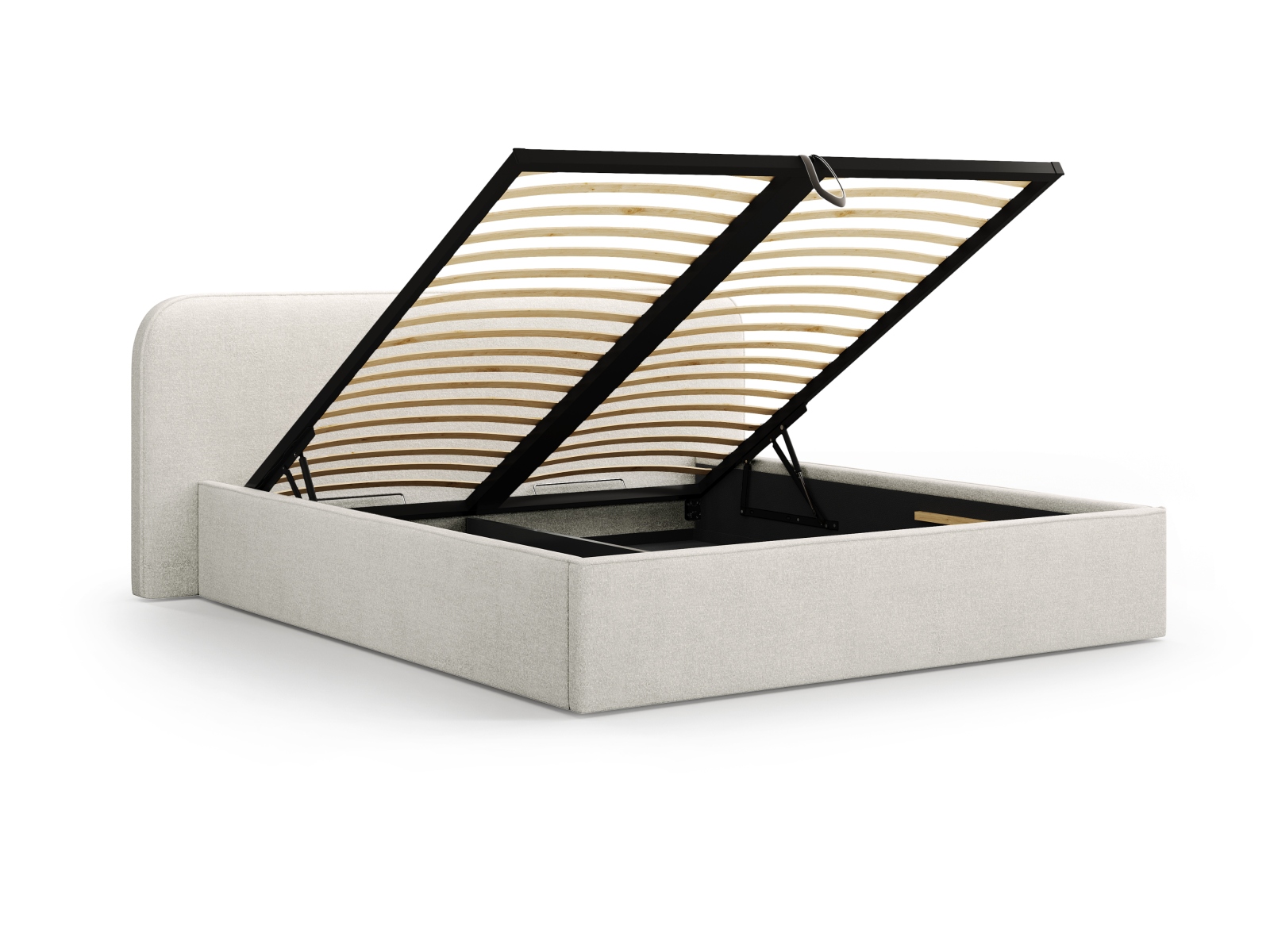Boucle Storage Bed with Headboard, "Elizabeth", 245x215x90