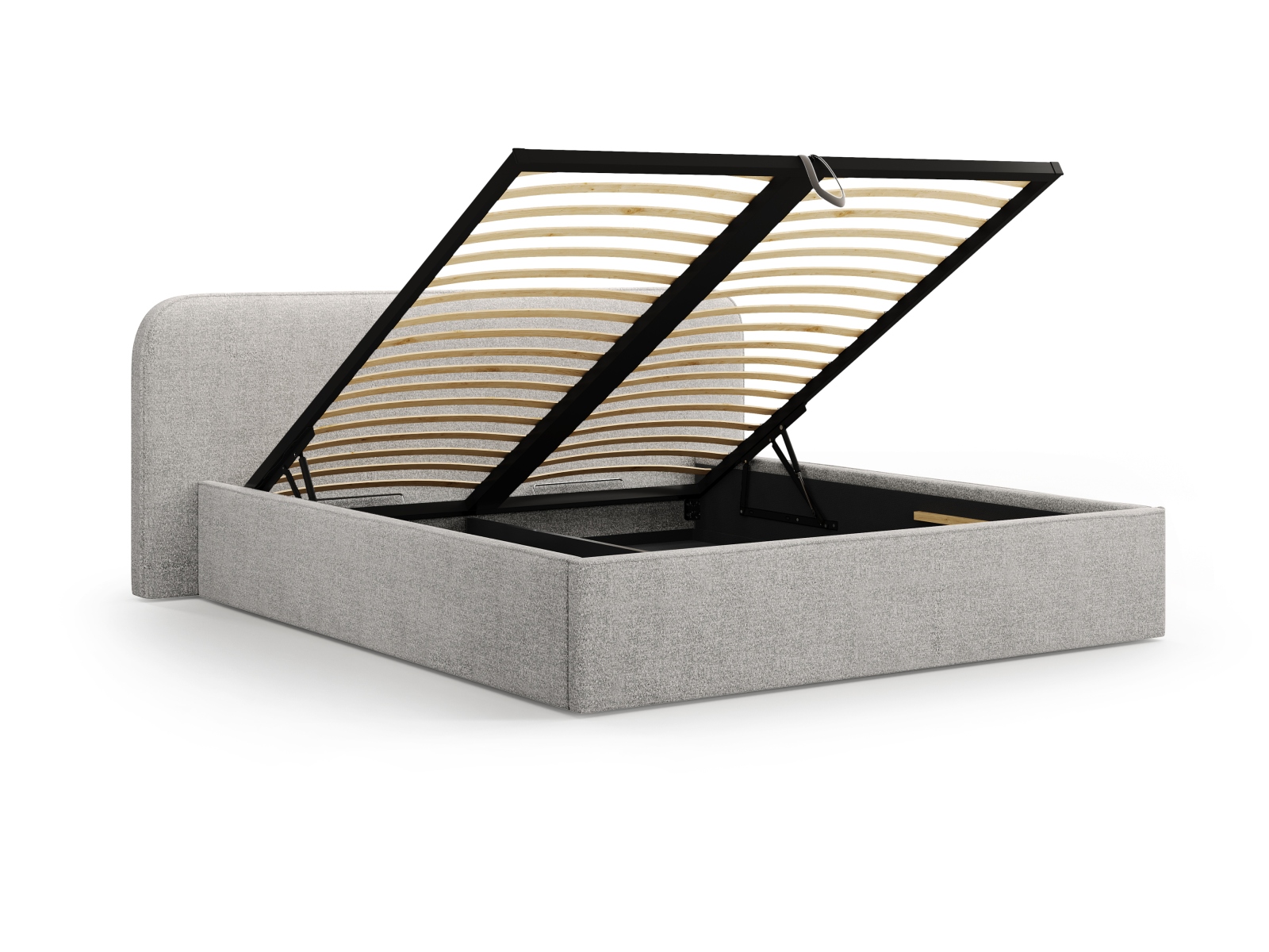 Boucle Storage Bed with Headboard, "Elizabeth", 245x215x90