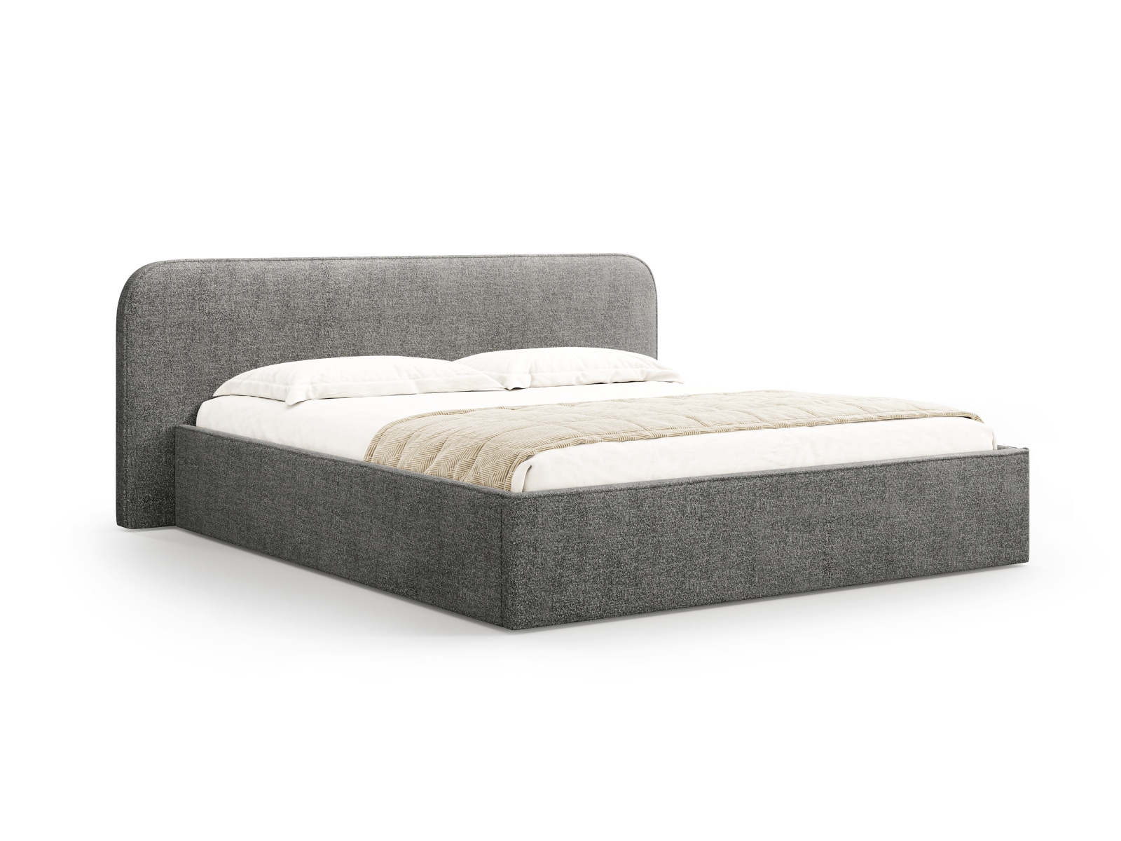 Boucle Storage Bed with Headboard, "Elizabeth", 245x215x90